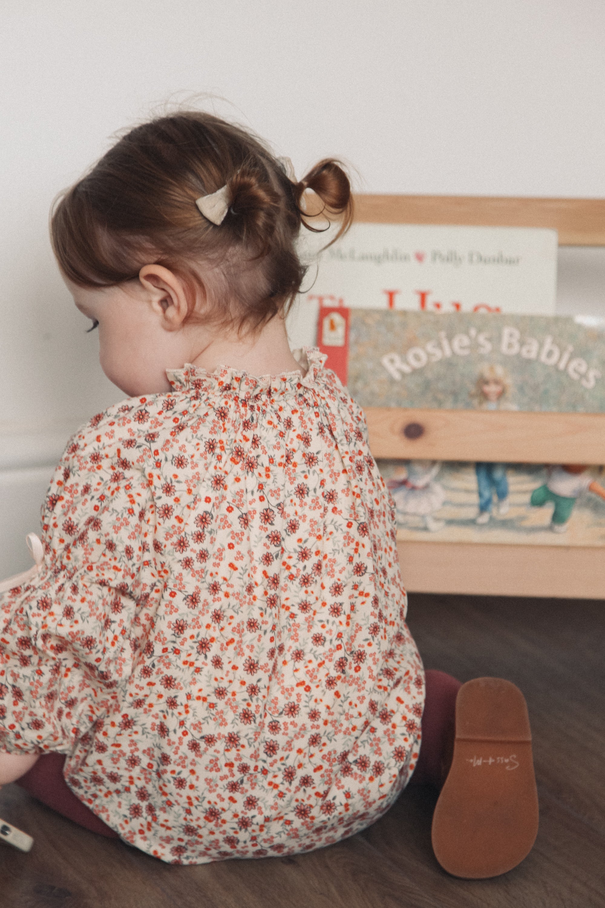 Autumn Floral/Bow Long Sleeve Romper