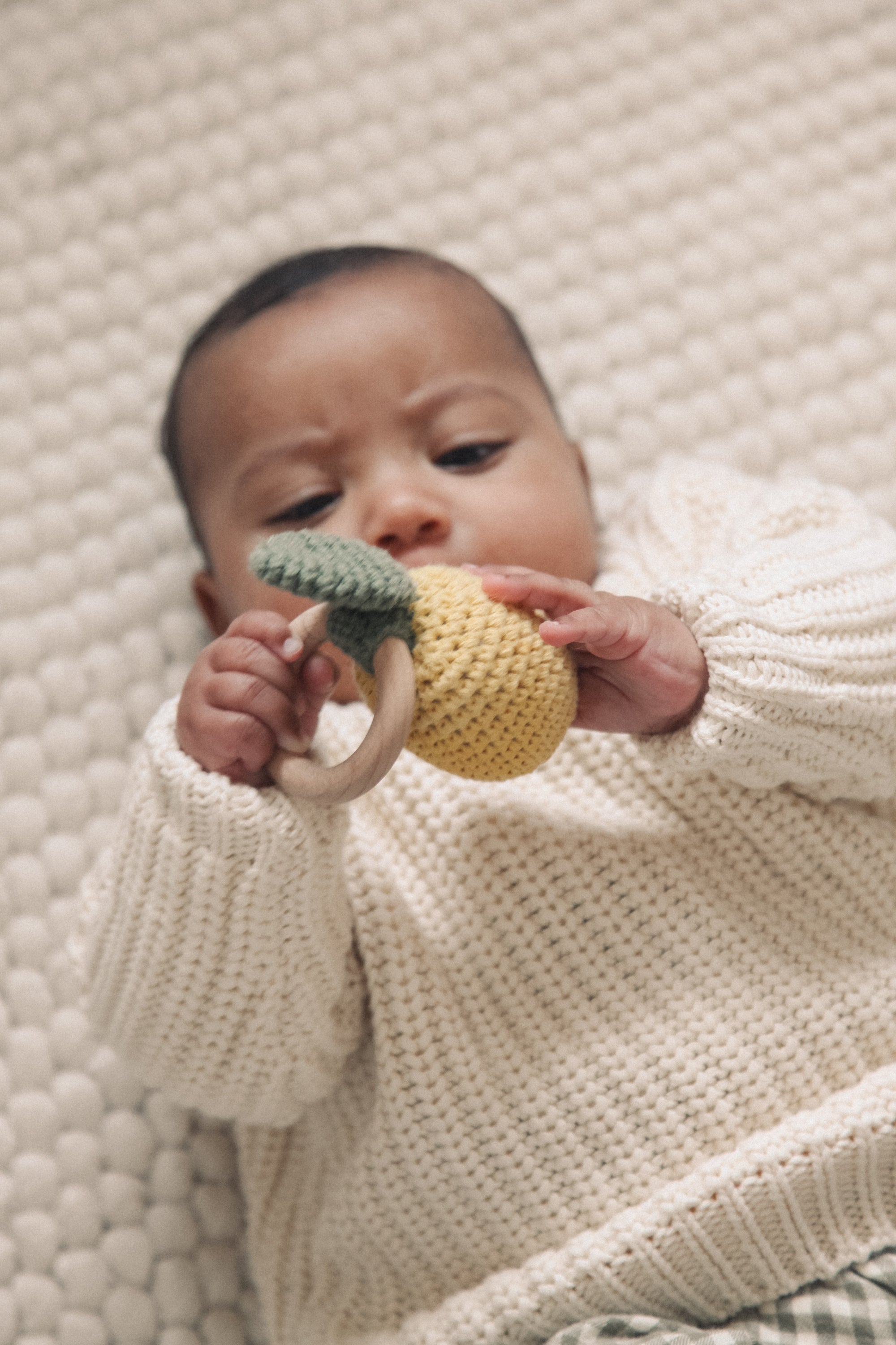 Lemon Knitted Baby Rattle