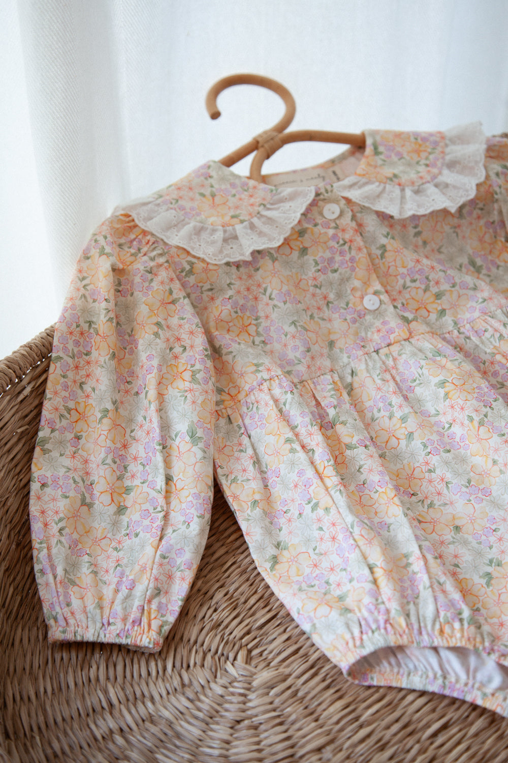 Spring Meadow Broderie Frill Collar Romper