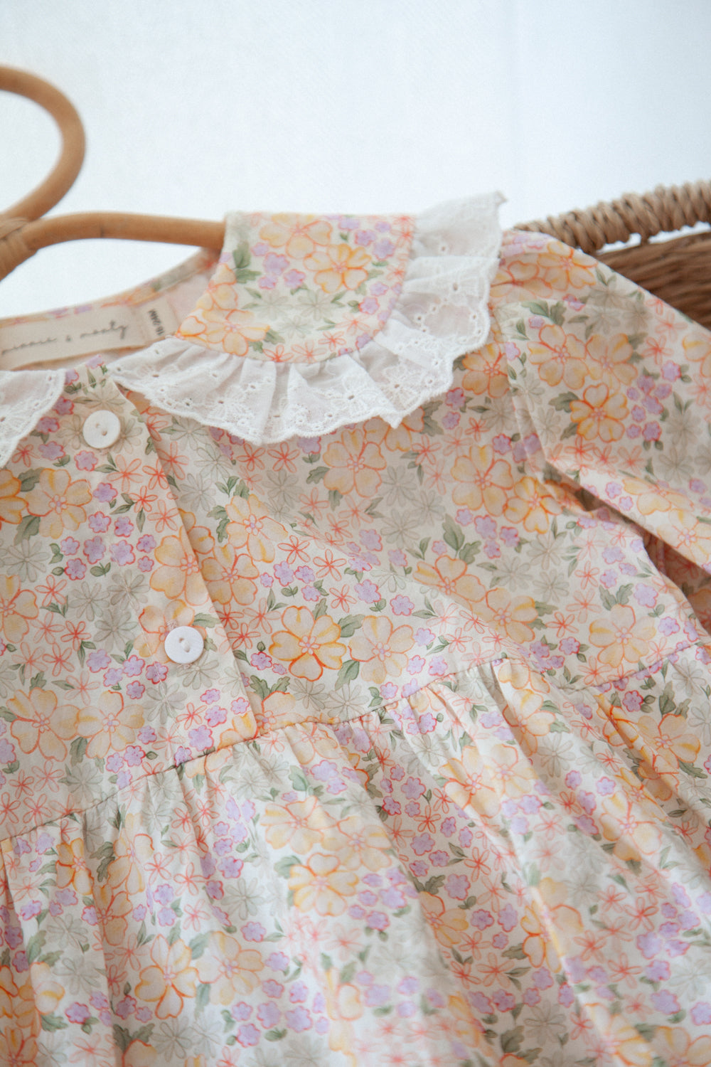 Spring Meadow Broderie Frill Collar Romper