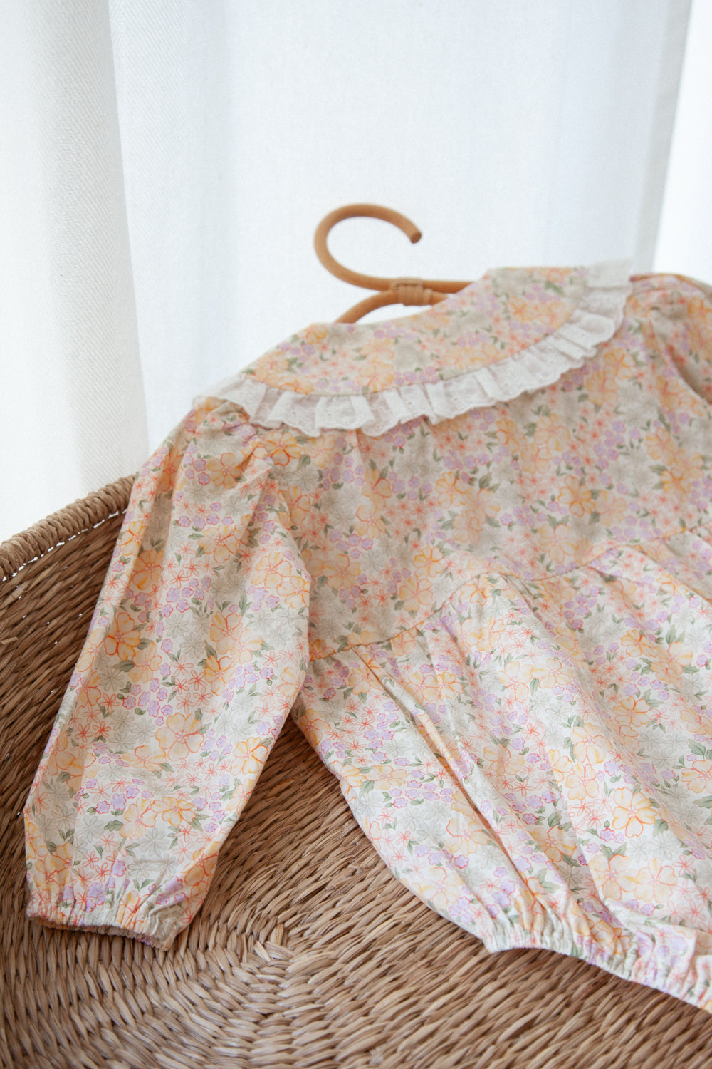 Spring Meadow Broderie Frill Collar Romper