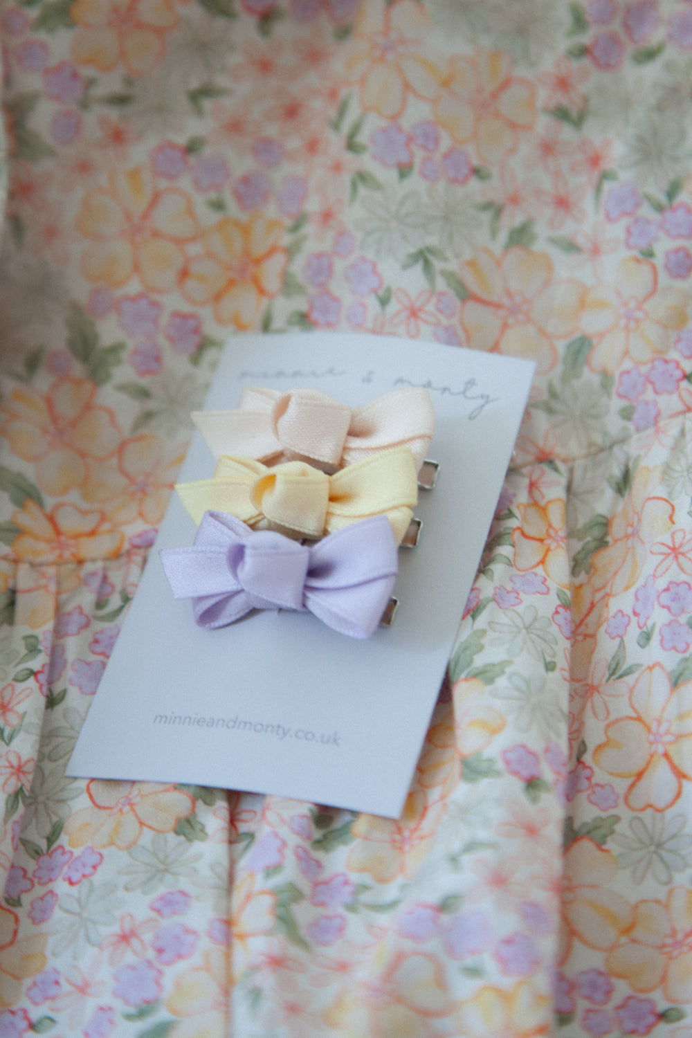Dainty Mini Bow Clips - Spring Meadow