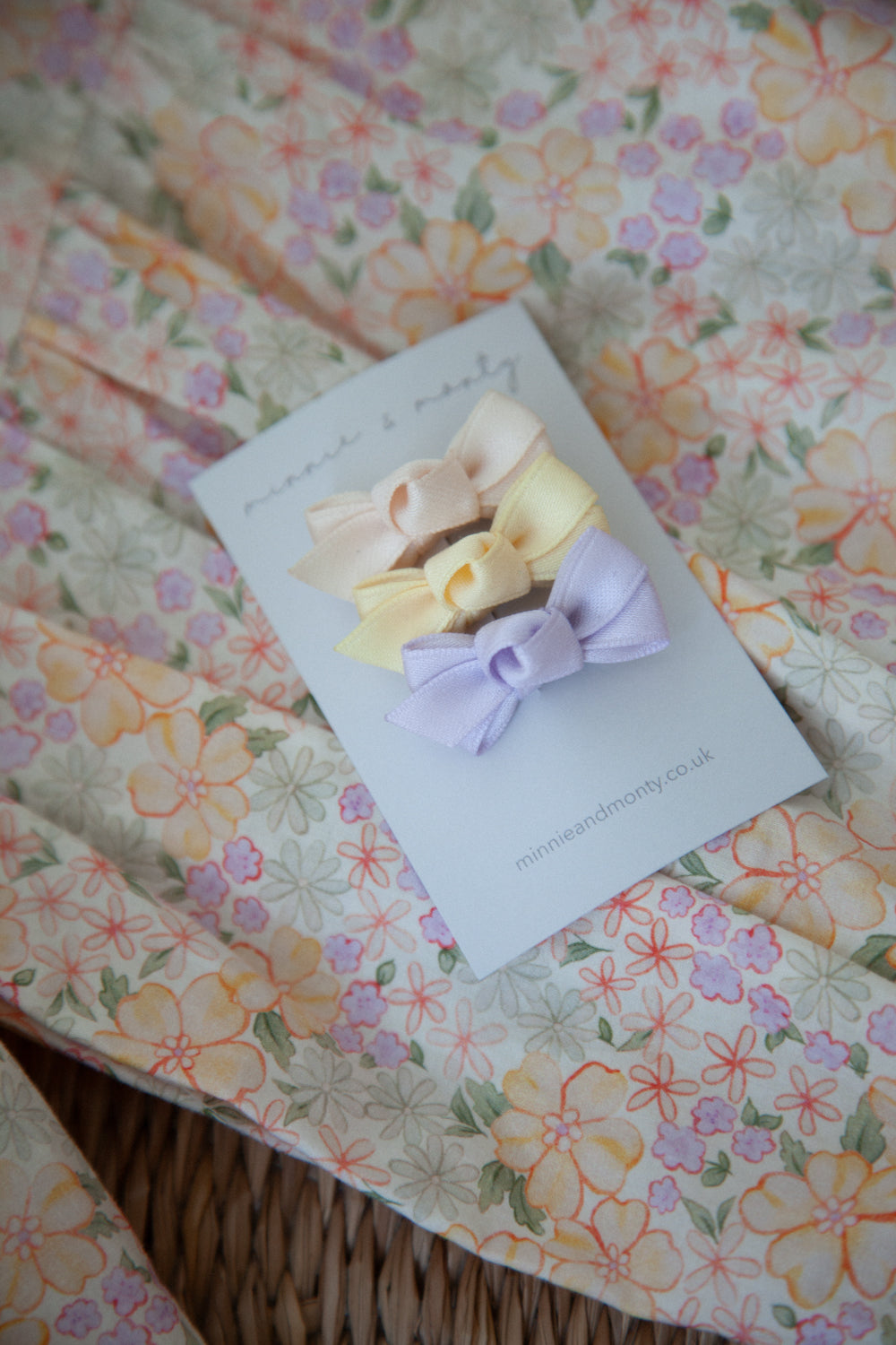 Dainty Mini Bow Clips - Spring Meadow