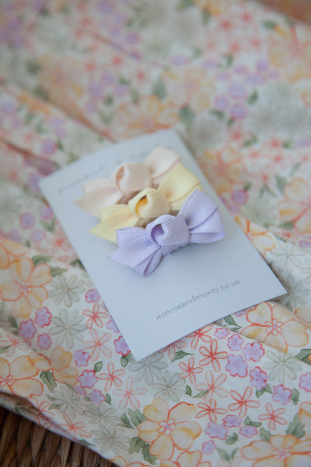 Dainty Mini Bow Clips - Spring Meadow