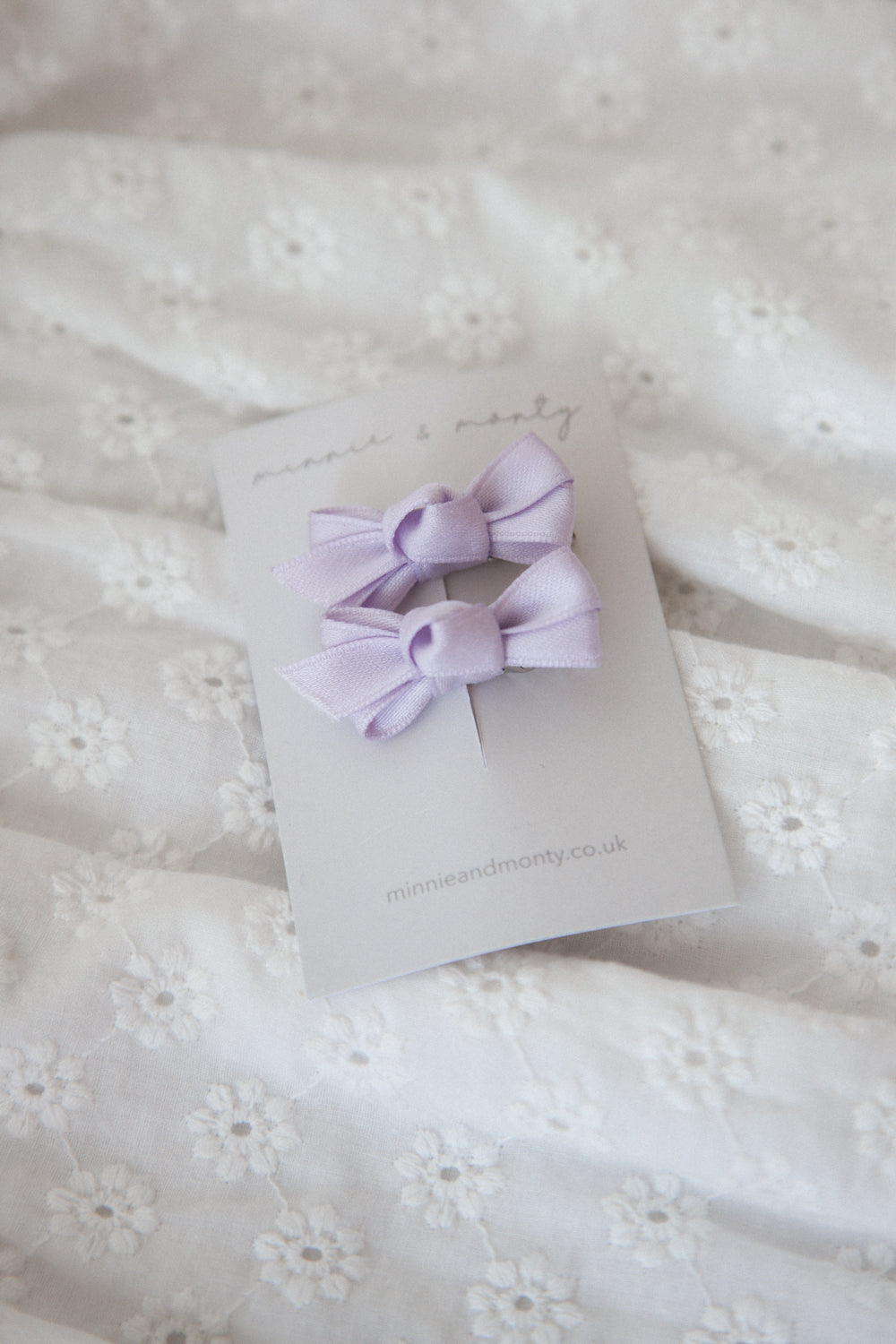 Dainty Mini Bow Clips in Lilac