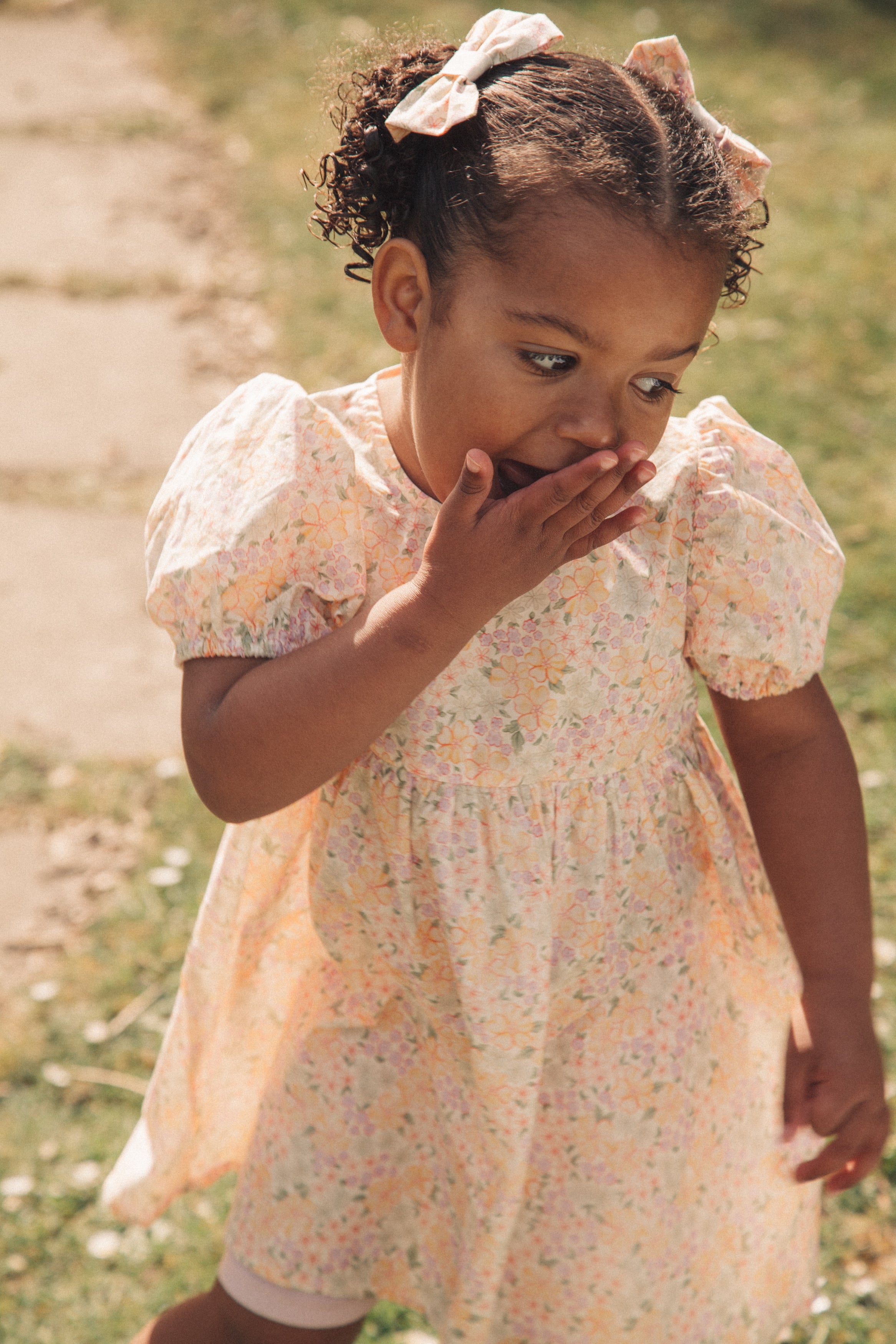 Spring Meadow Puff Short Sleeve Dress