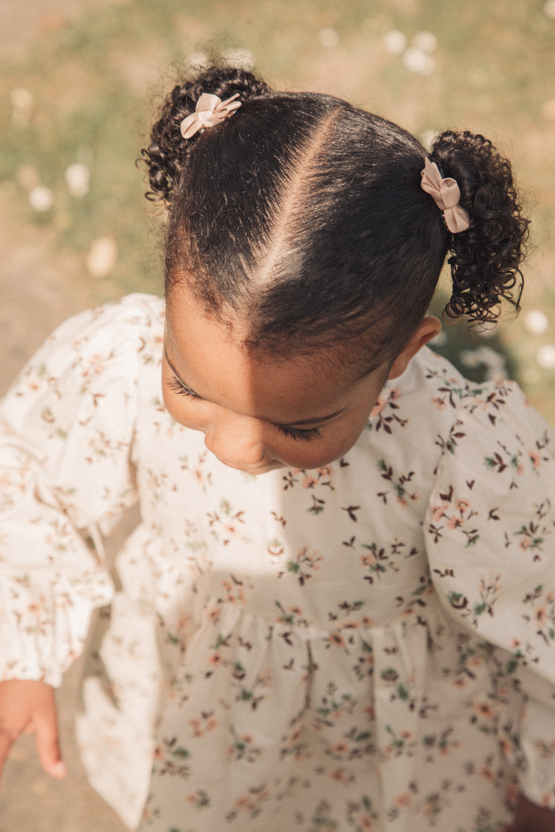 Mocha/Floral Puff Sleeve Dress