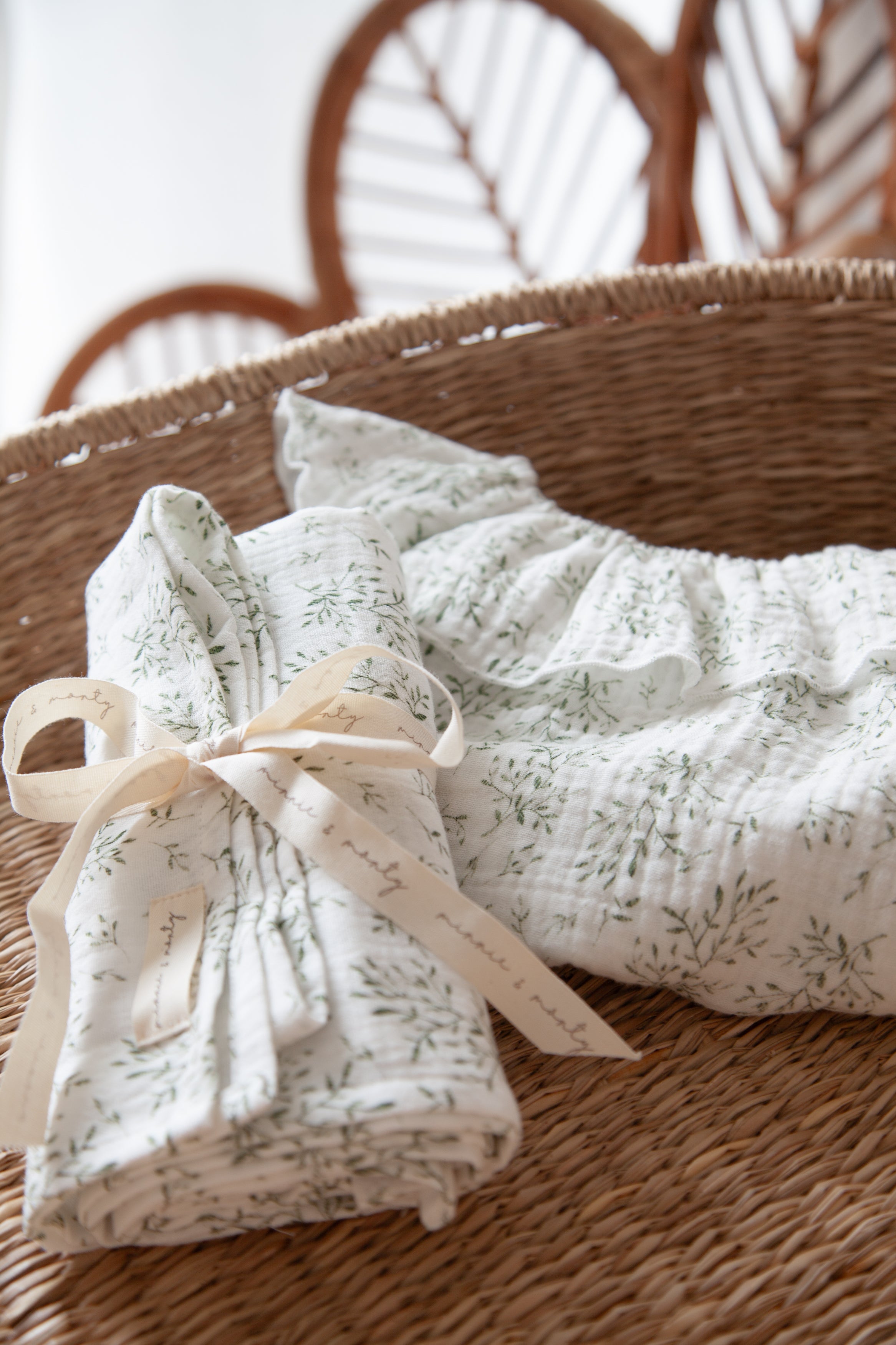 Olive Leaves Muslin Swaddle