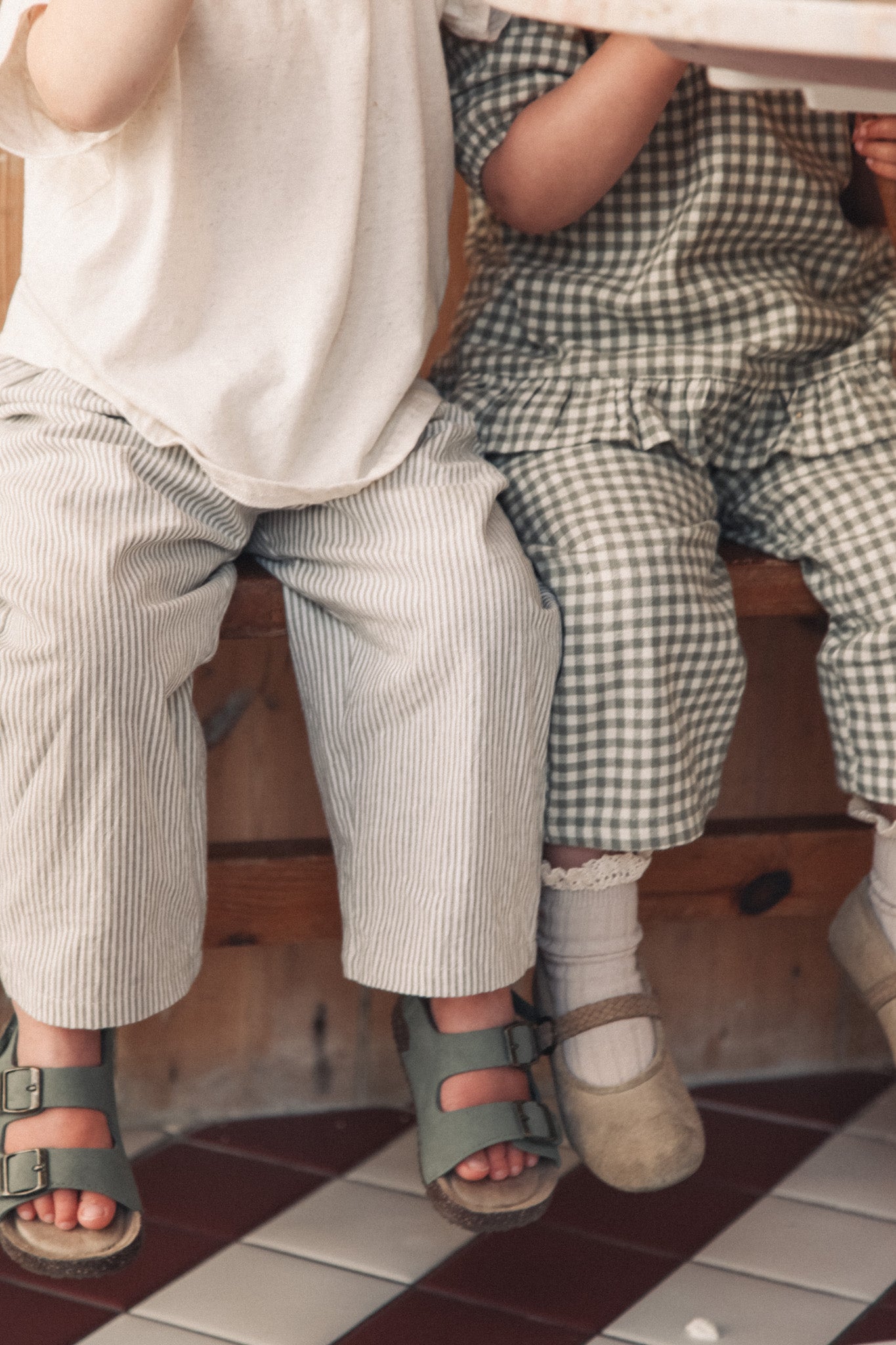 Green/Stripe Cotton Oversized Trousers