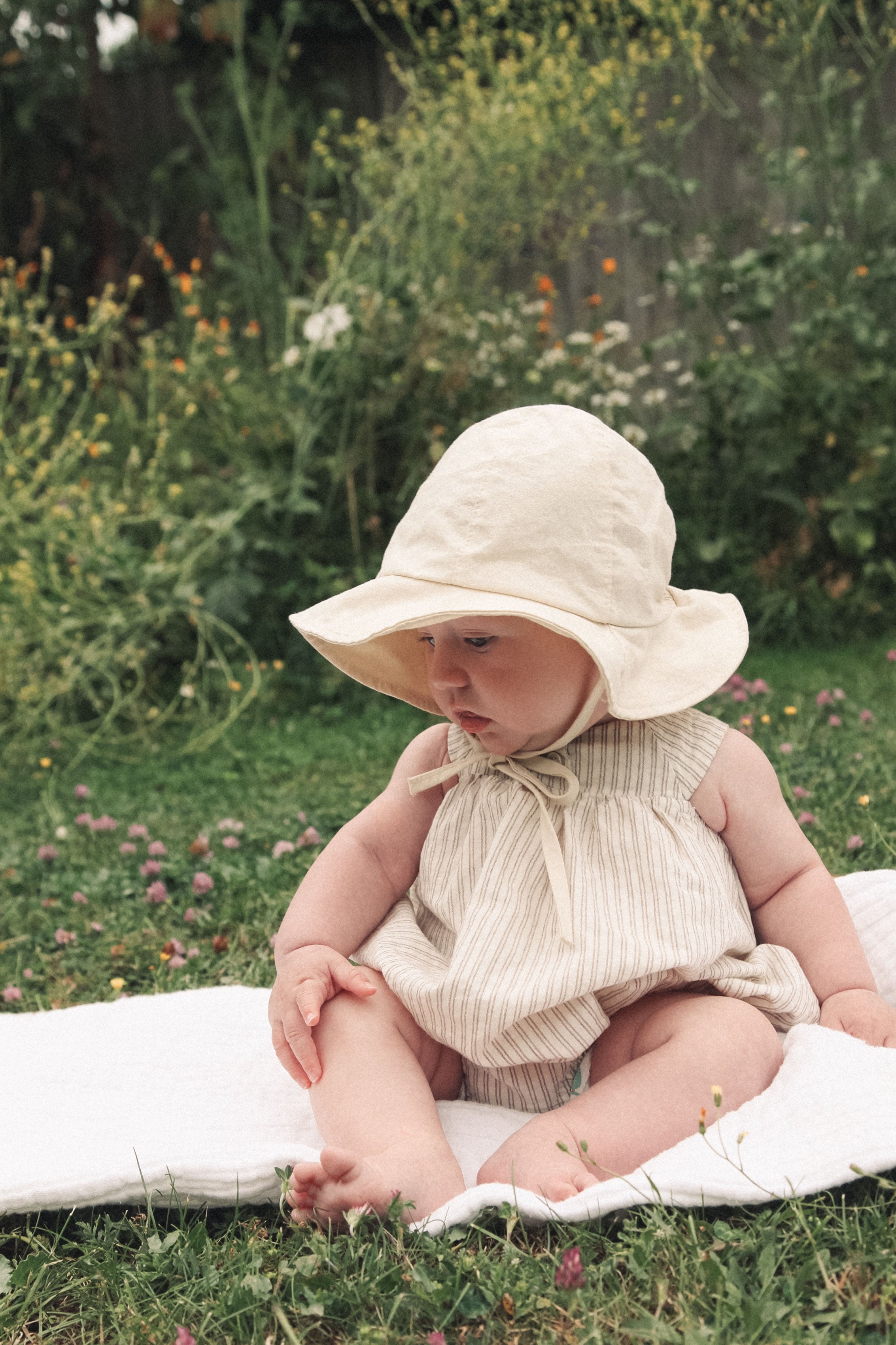 Light Beige Cotton Summer Hat