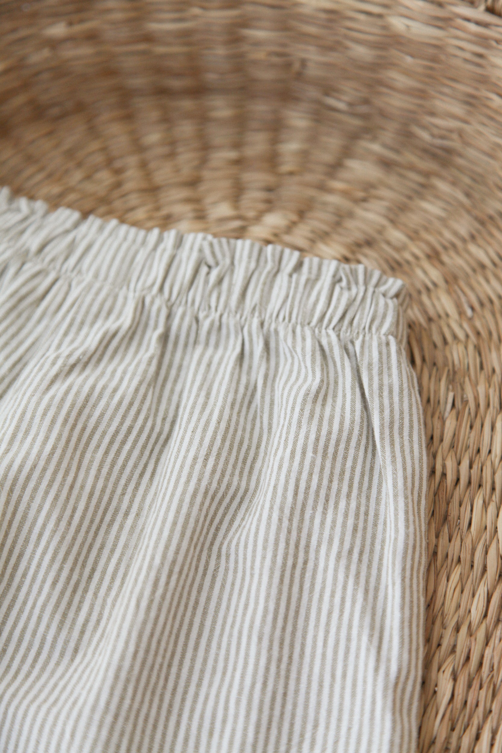 WHOLESALE Green/Stripe Cotton Oversized Trousers