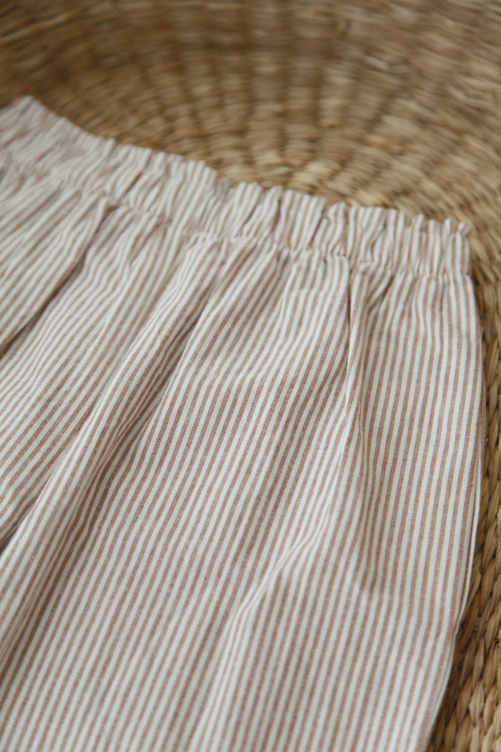 Brown/Stripe Cotton Oversized Trousers