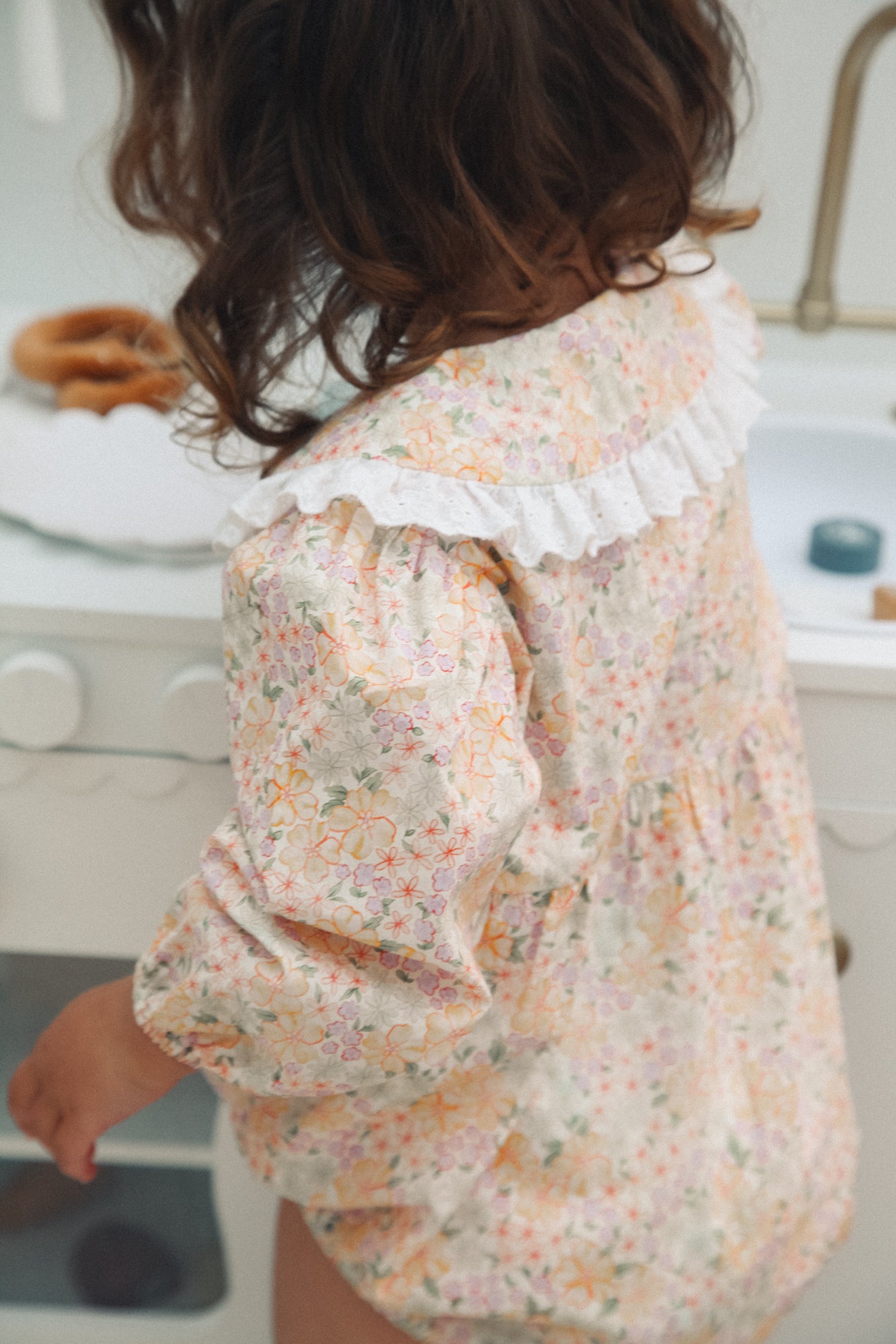 Spring Meadow Broderie Frill Collar Romper