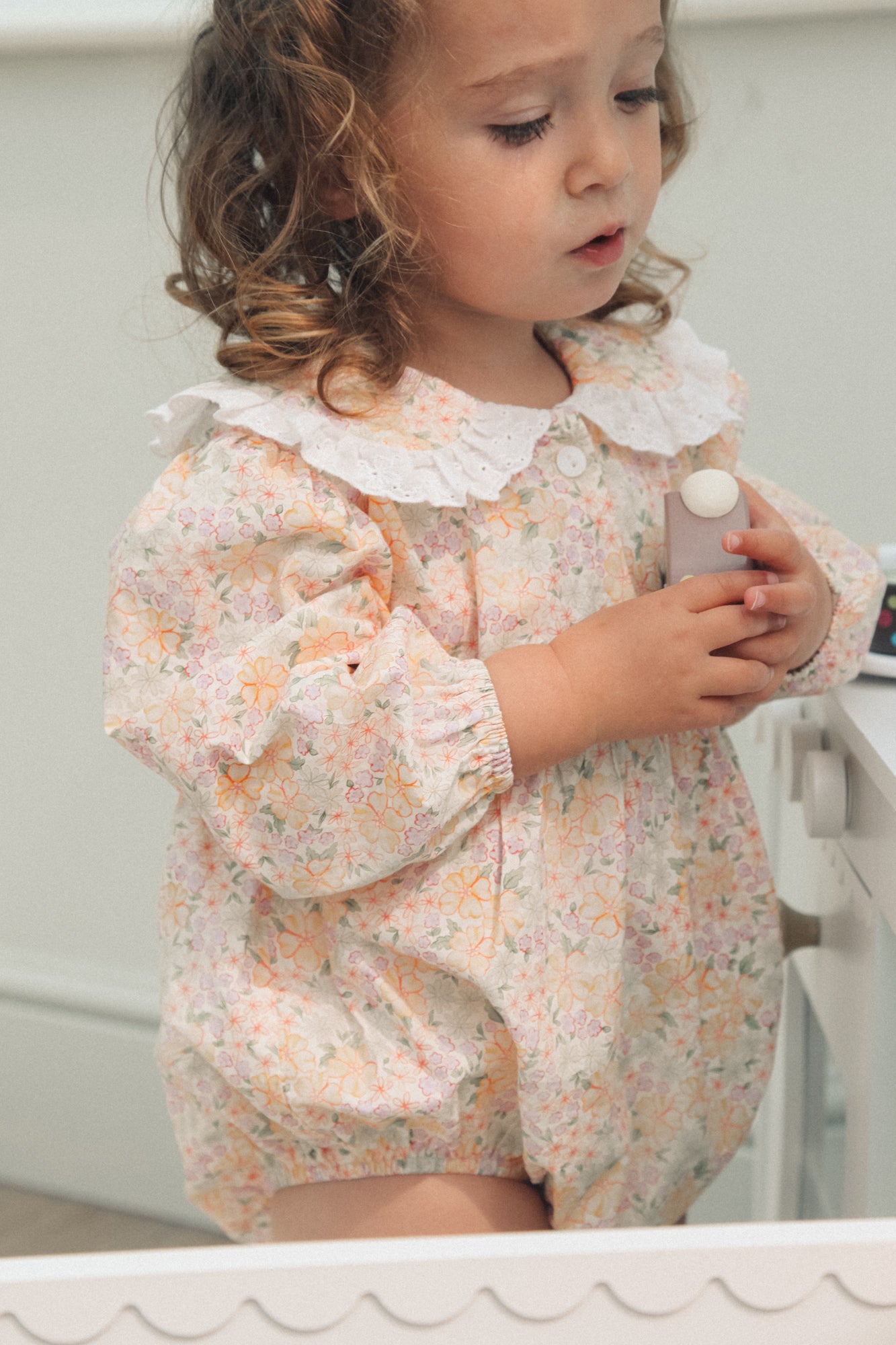 Spring Meadow Broderie Frill Collar Romper