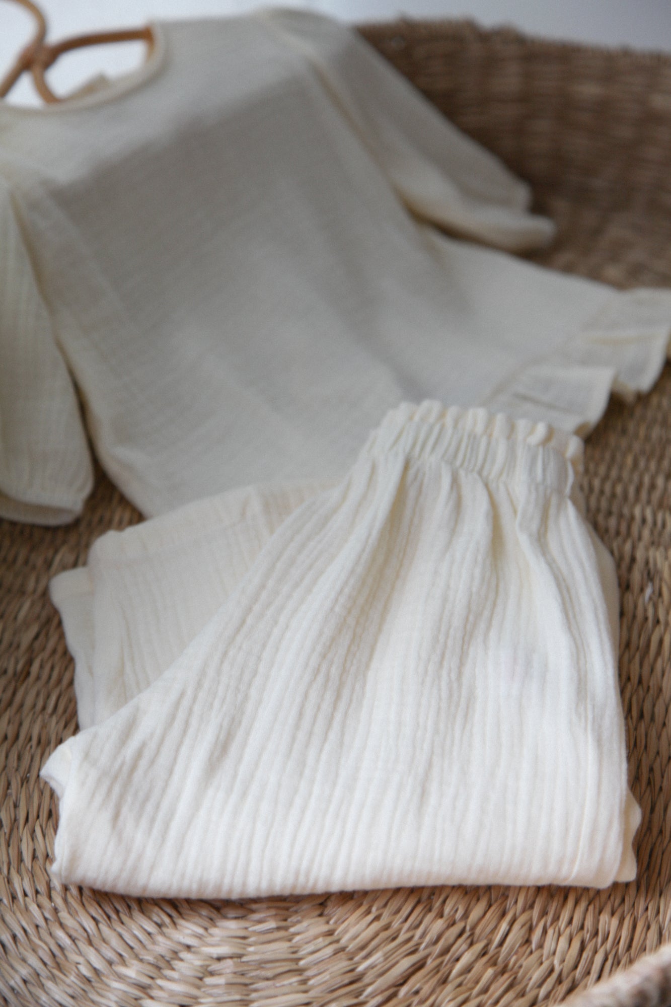 WHOLESALE Buttermilk/Muslin Wide Leg Trousers