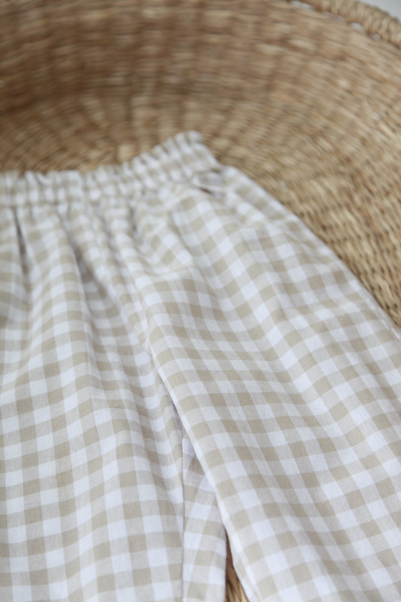WHOLESALE Beige/Check Cotton Trousers