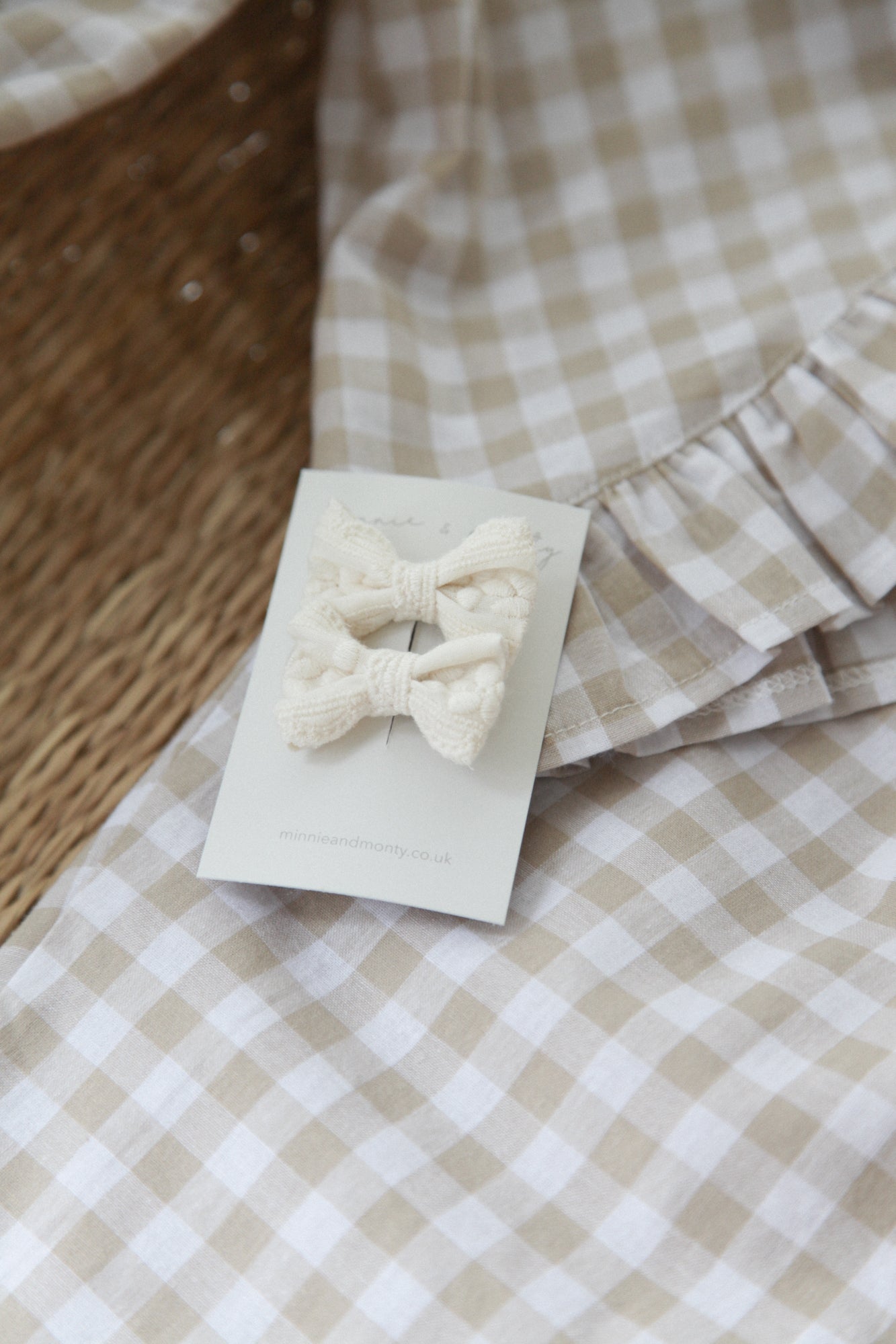 Cotton/Embroidered Small Bow Slides (2 pack)