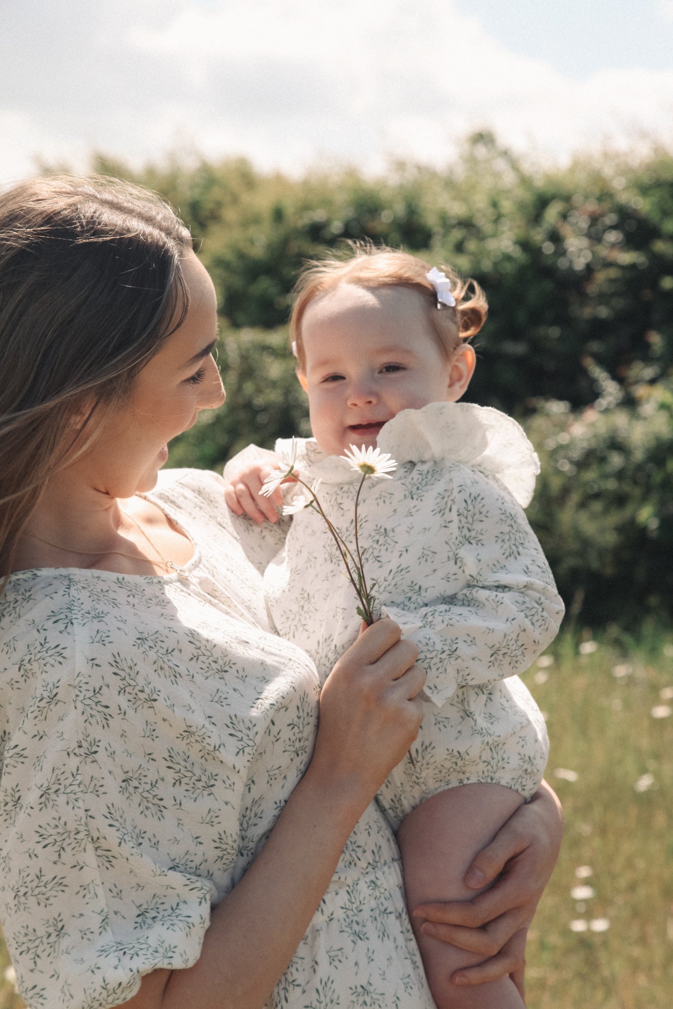 Olive Leaves/Muslin Frill Collar Romper