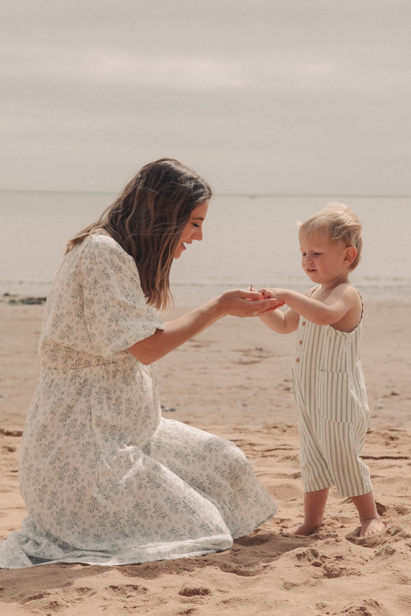 Unisex Green/White Seersucker Stripe Shortie Overalls