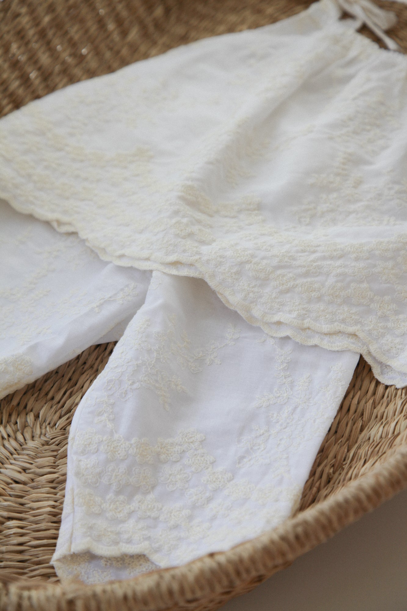 White/Cream Embroidered Top & Trouser Co-ord