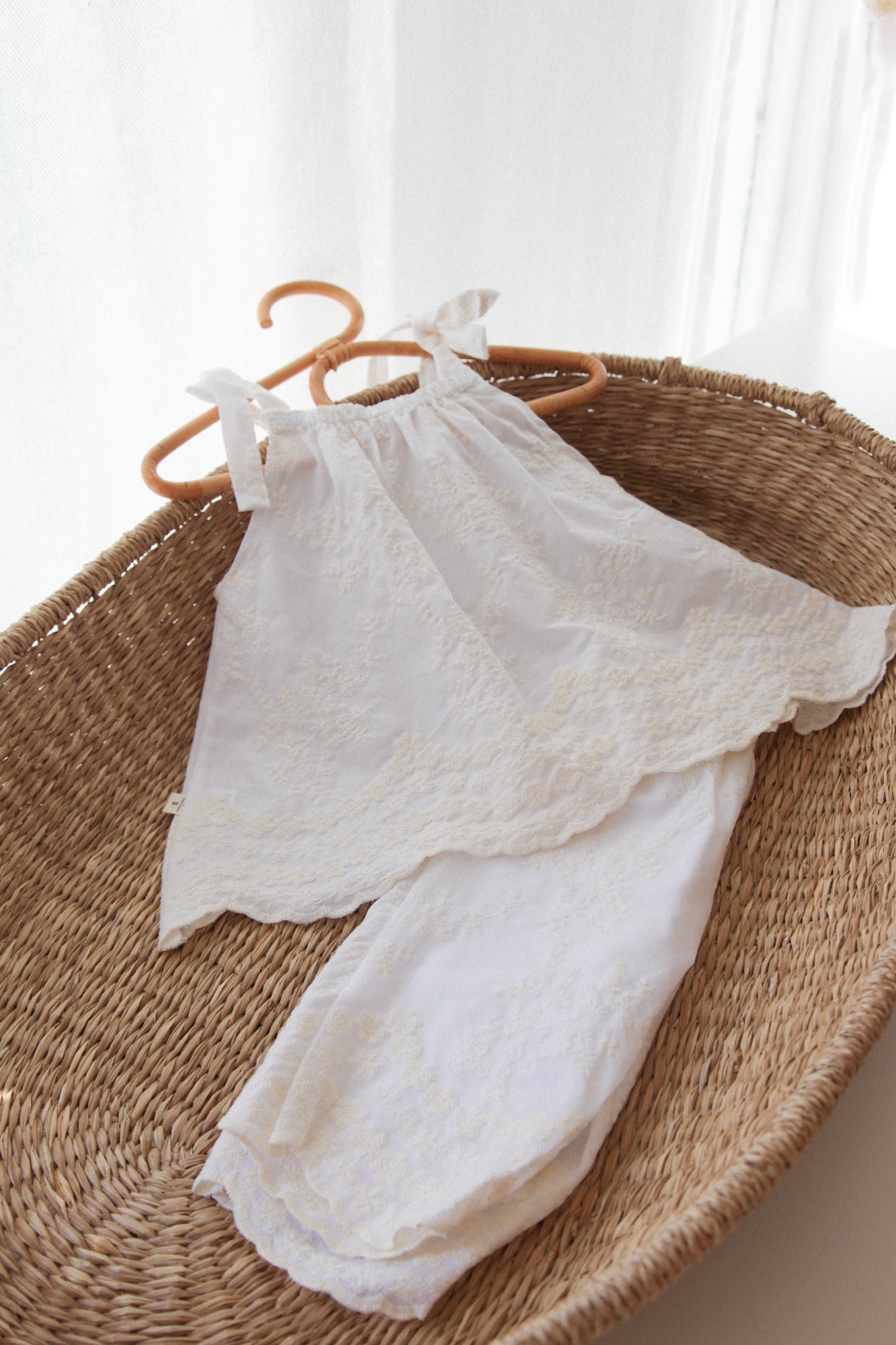 White/Cream Embroidered Top & Trouser Co-ord