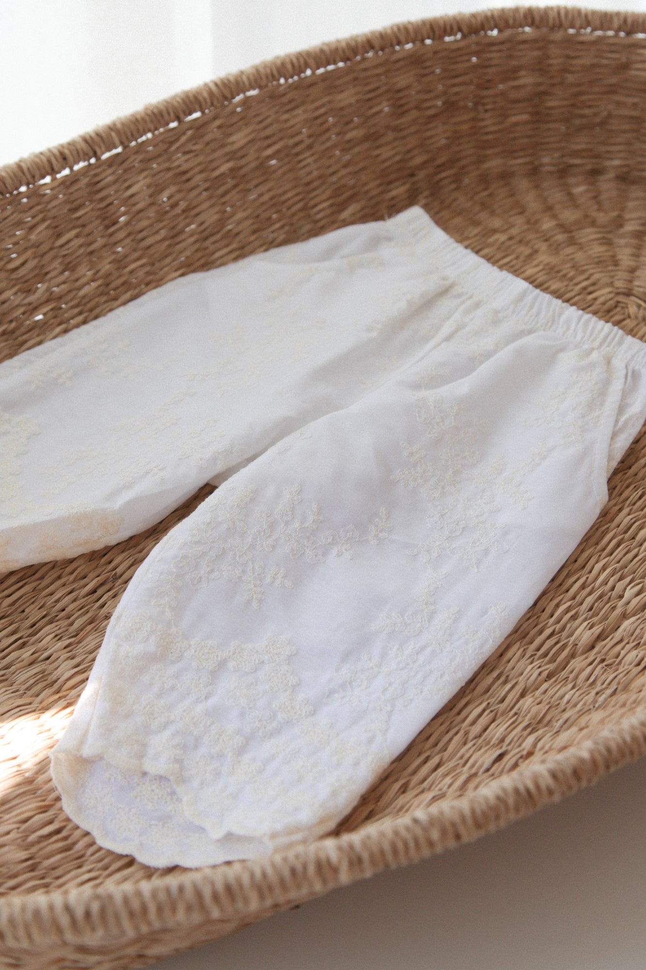 White/Cream Embroidered Top & Trouser Co-ord