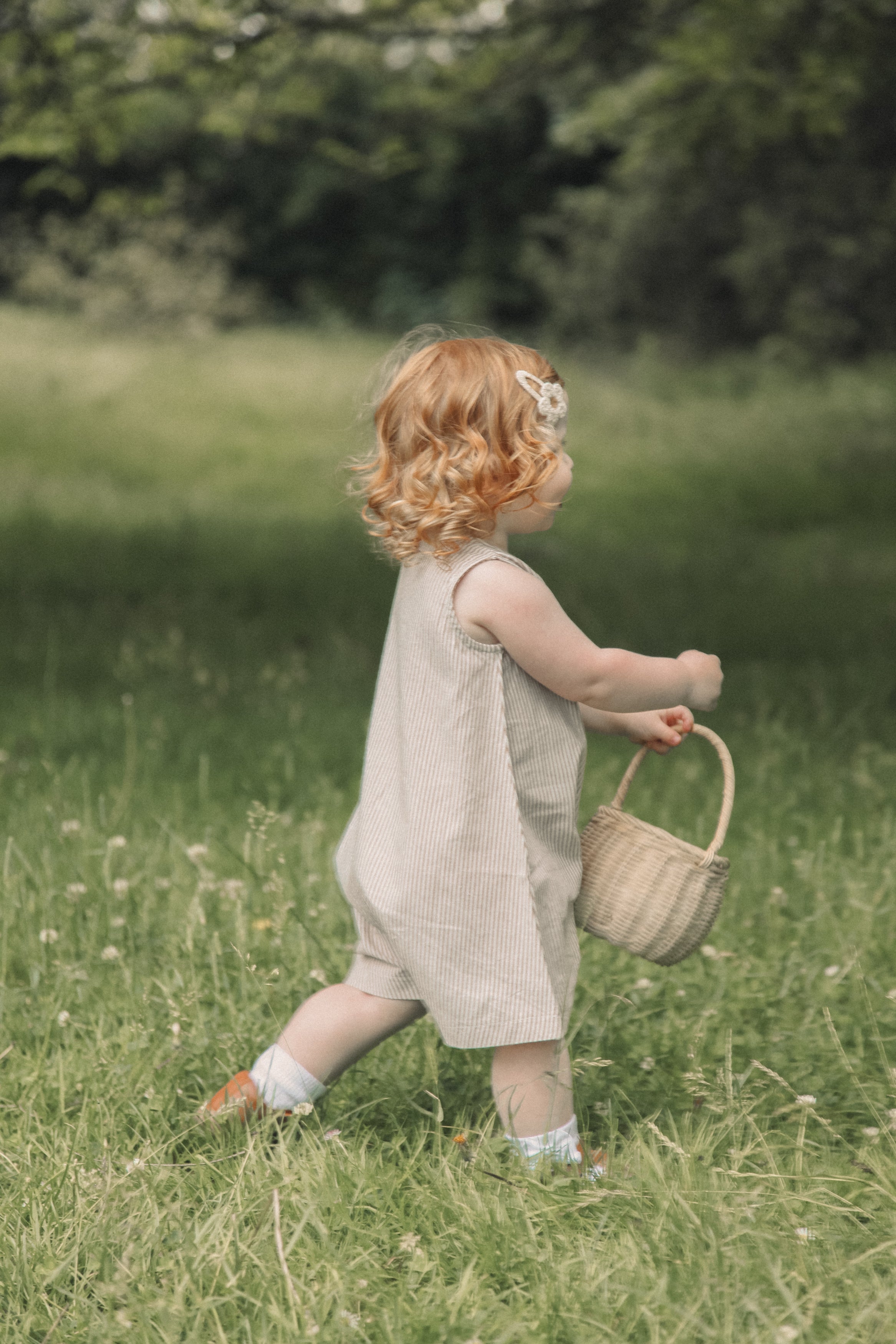 Brown/Stripe Cotton Button Front Playsuit