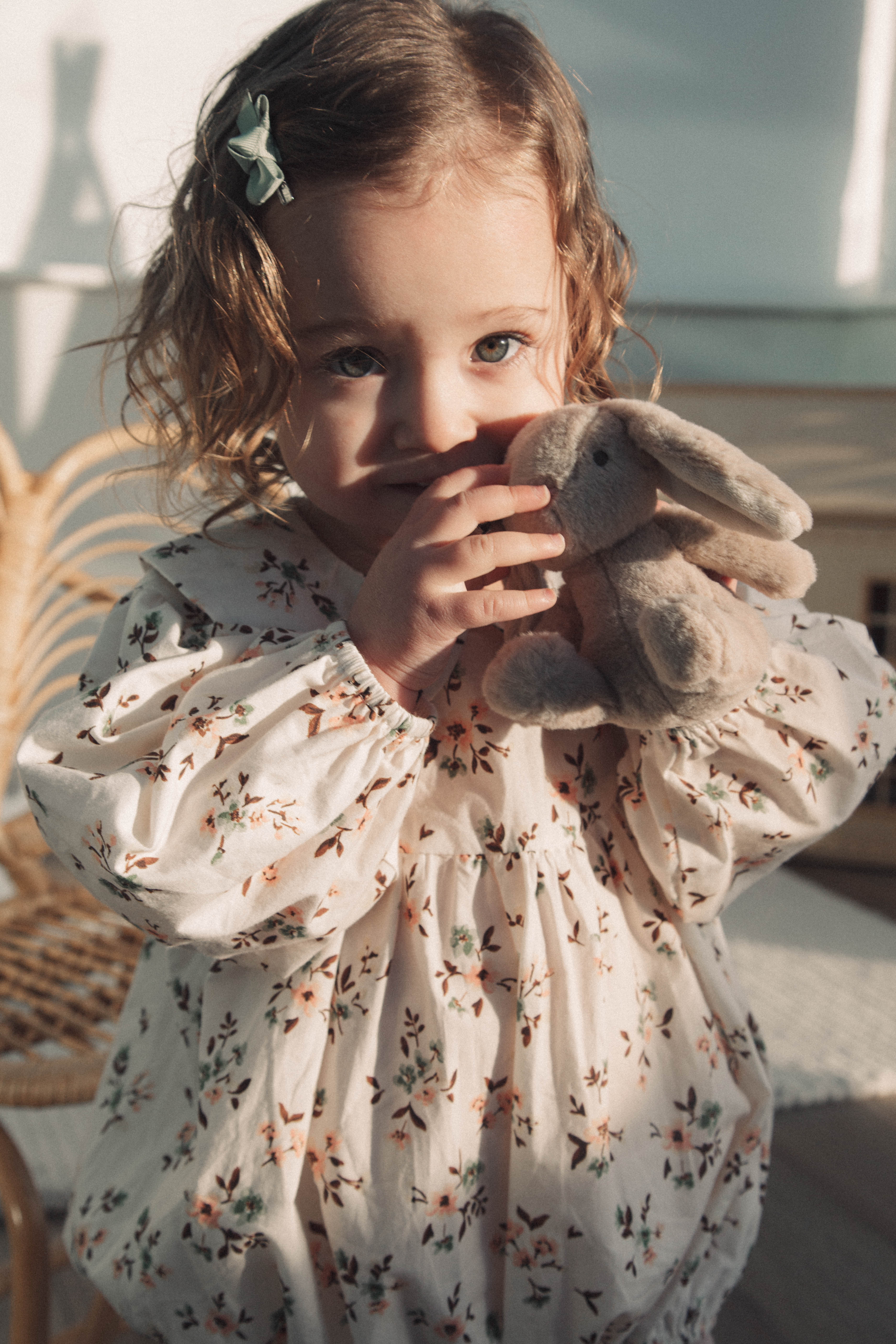 Mocha/Floral Long Sleeve Romper