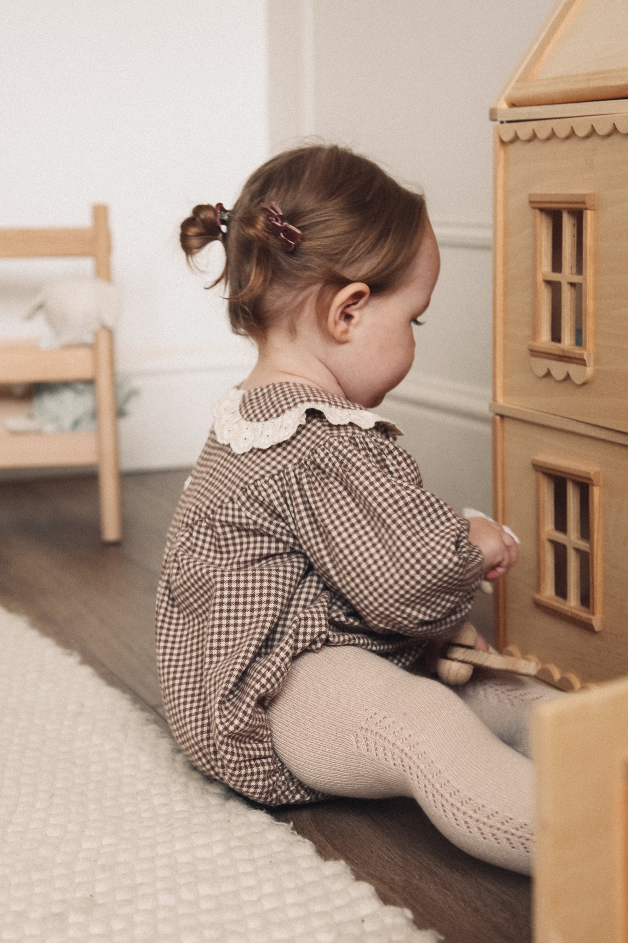 Mocha Velvet Mini Bow Clips