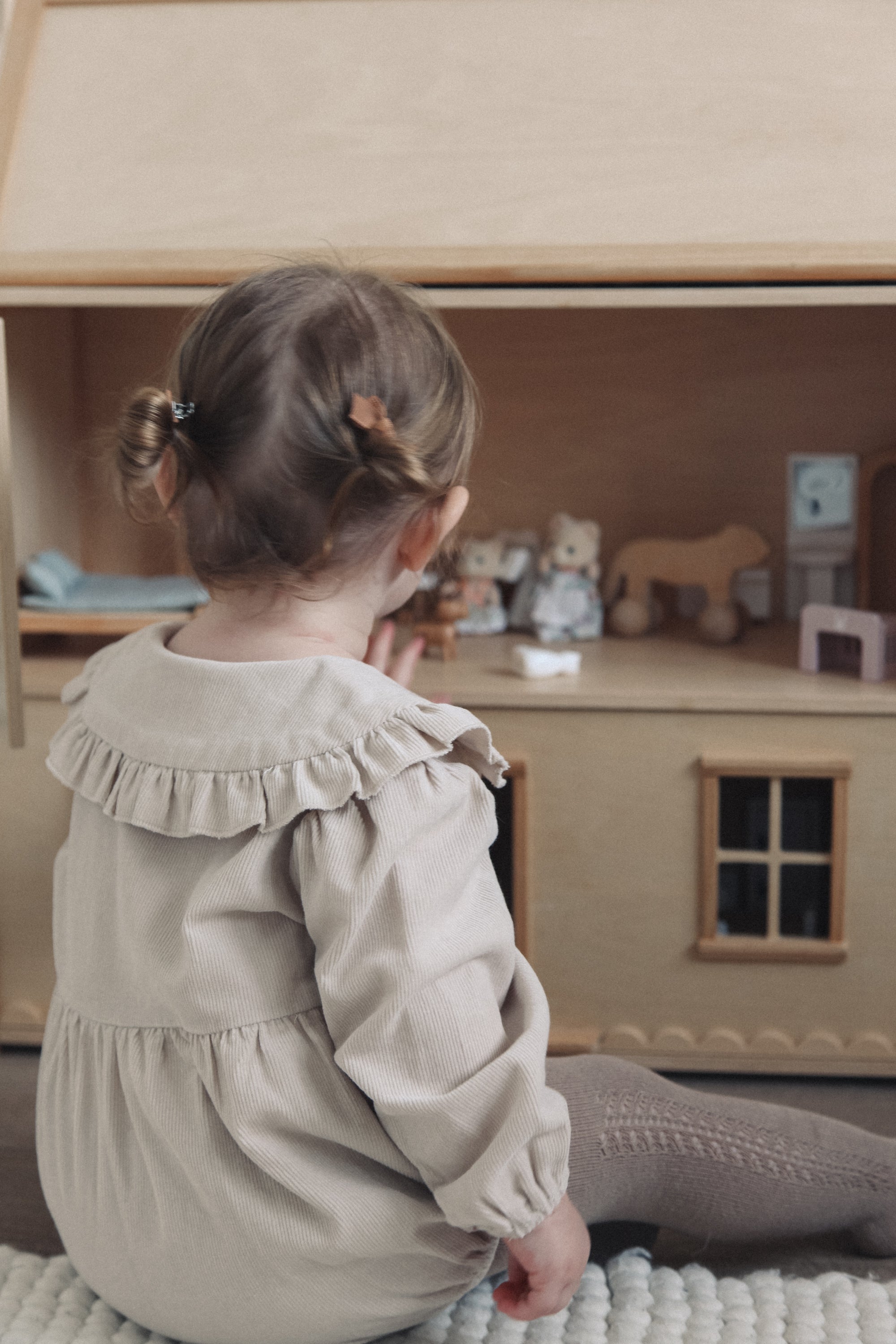 WHOLESALE Stone/Cord Oversize Frill Collar Romper