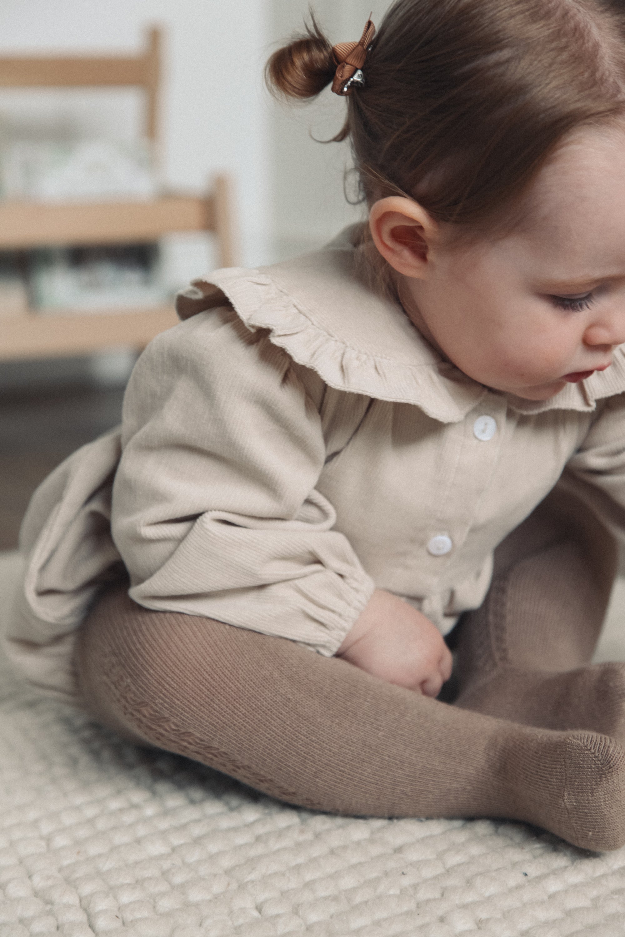 Dark Beige Soft Side Openwork Tights