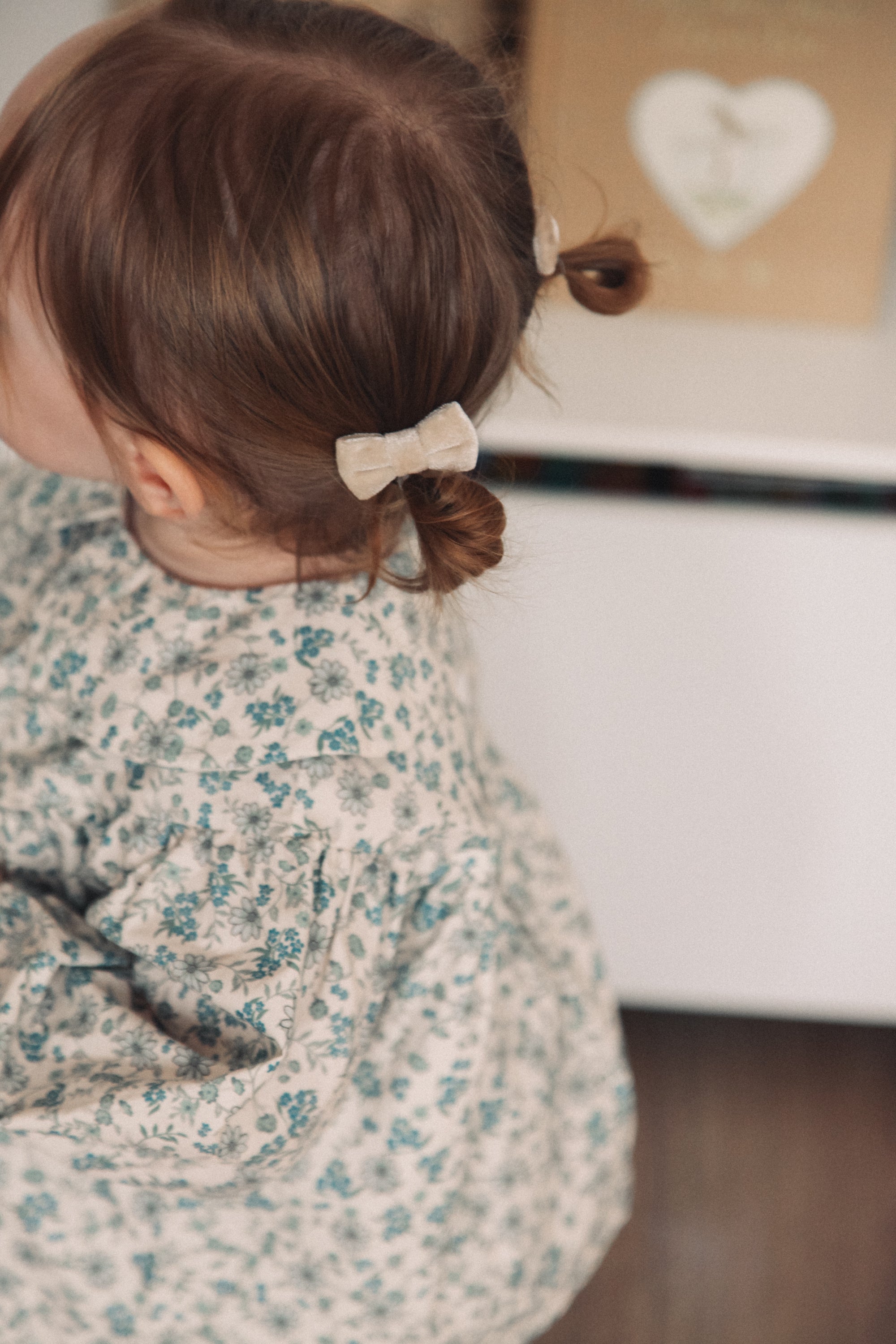 Blue/Floral Puff Sleeve Blouse & Bloomer Set