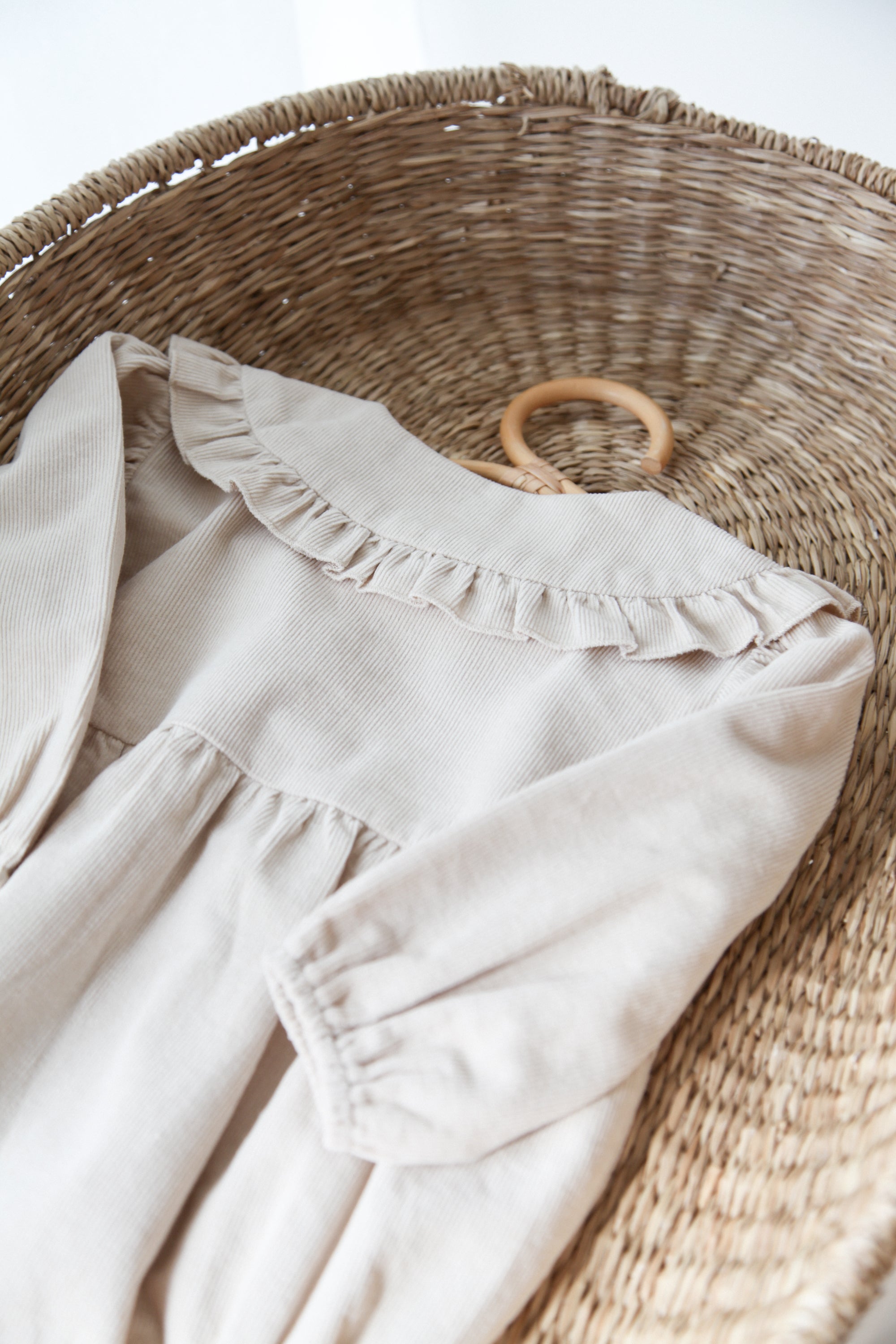 PRE-ORDER Stone/Cord Oversize Frill Collar Romper