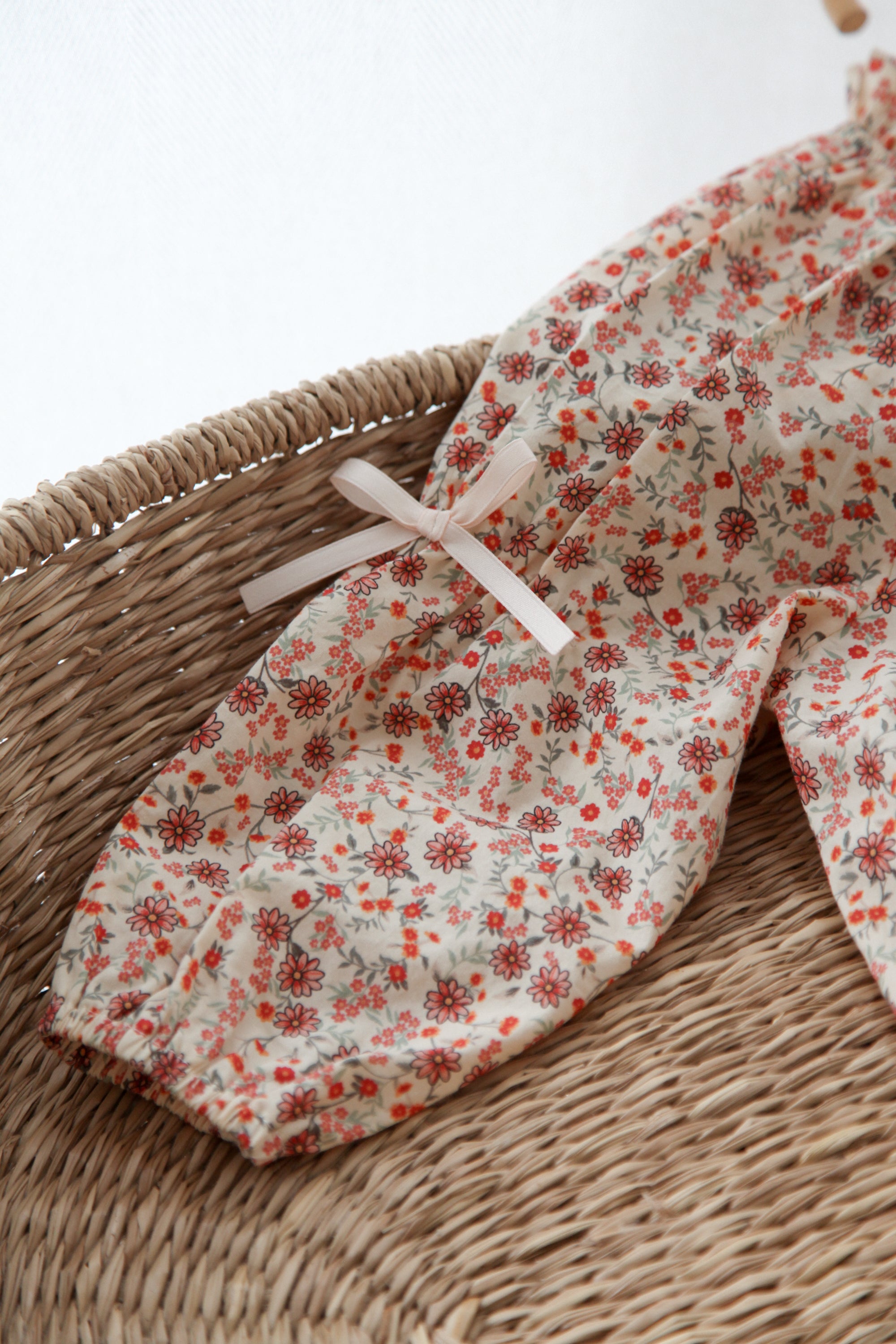 Autumn Floral/Bow Long Sleeve Romper