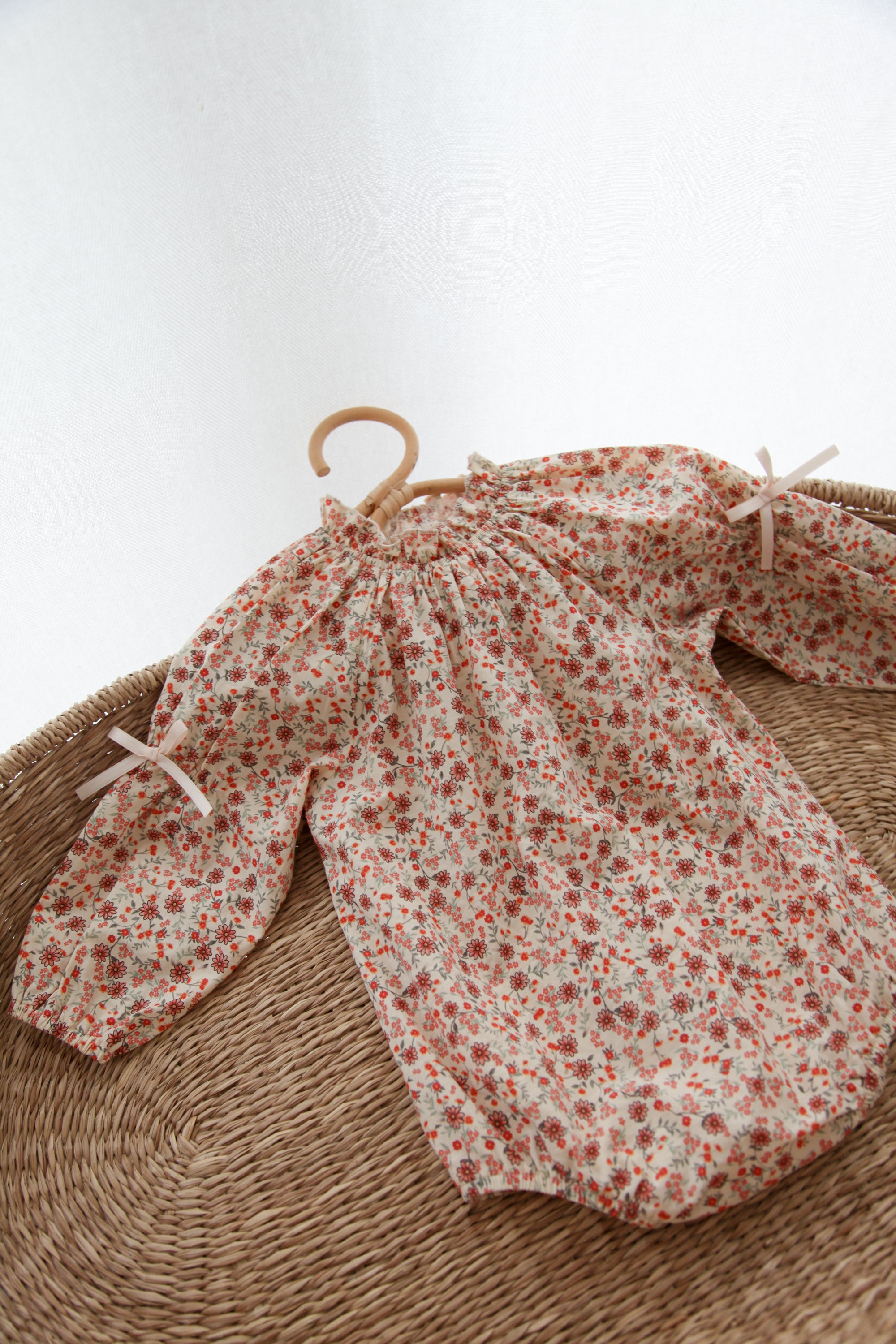 Autumn Floral/Bow Long Sleeve Romper