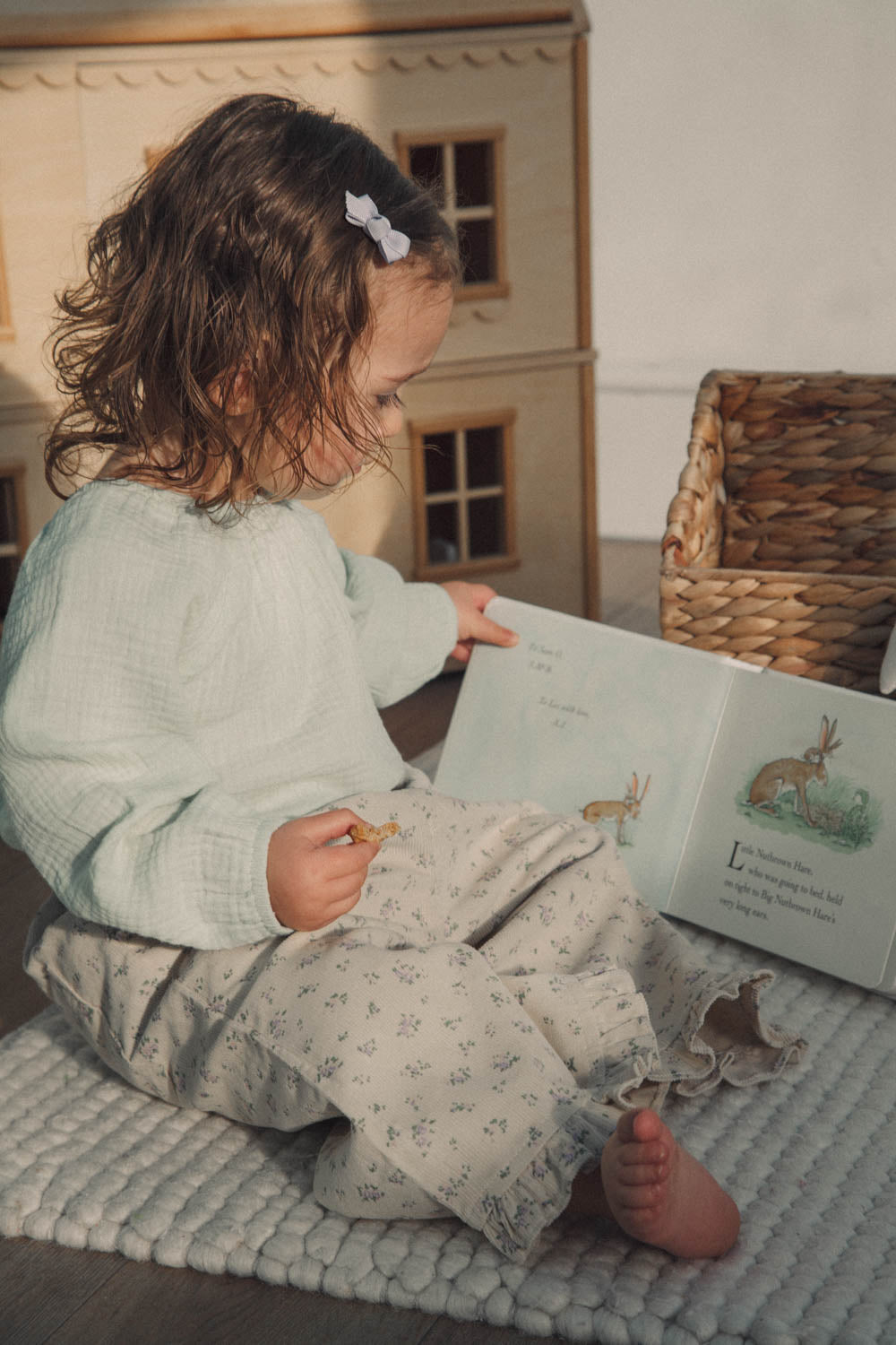 Light Sage Muslin Long Sleeve Romper