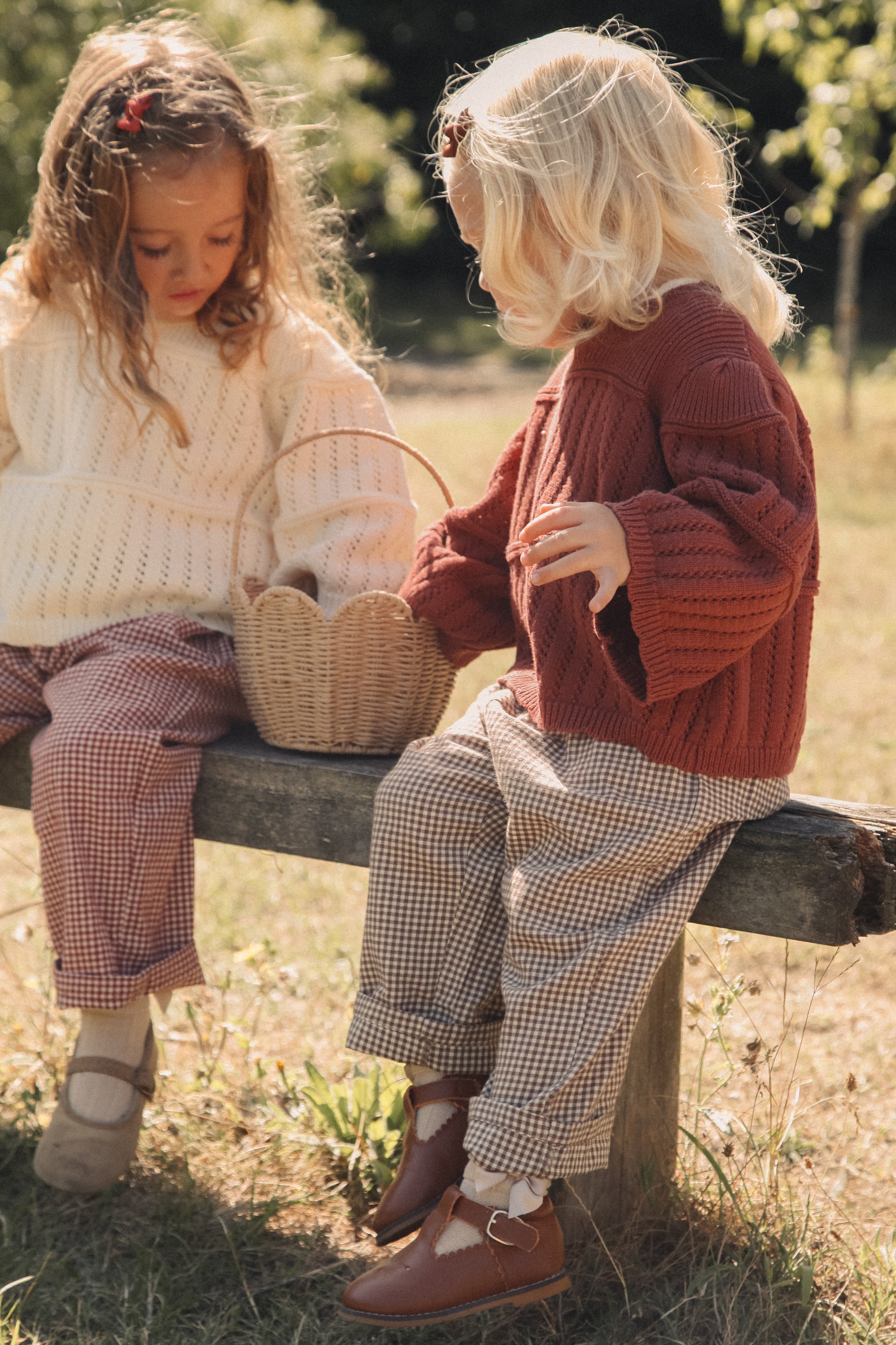 WHOLESALE Dusky/Berry Organic Cotton Flare Sleeve Knit Jumper