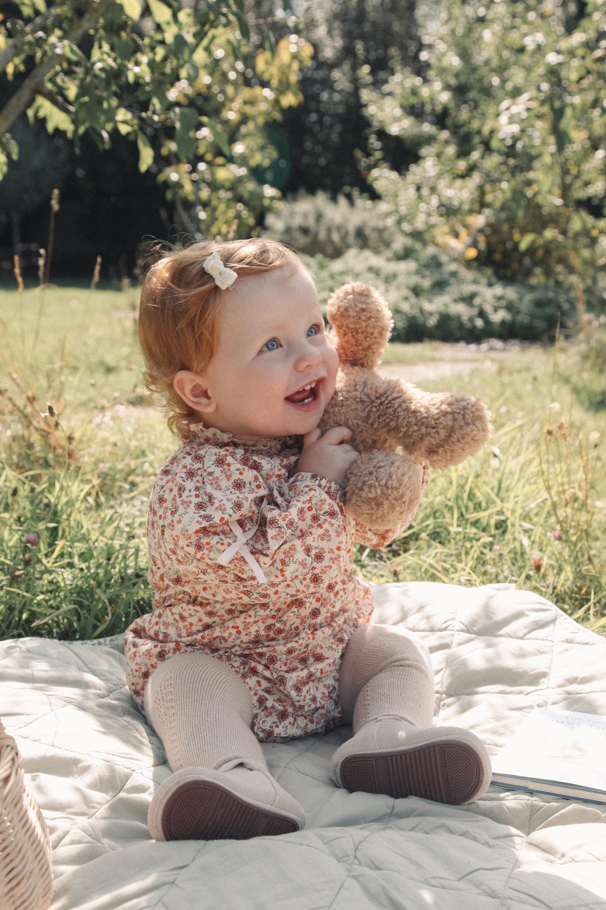 Autumn Floral/Bow Long Sleeve Romper