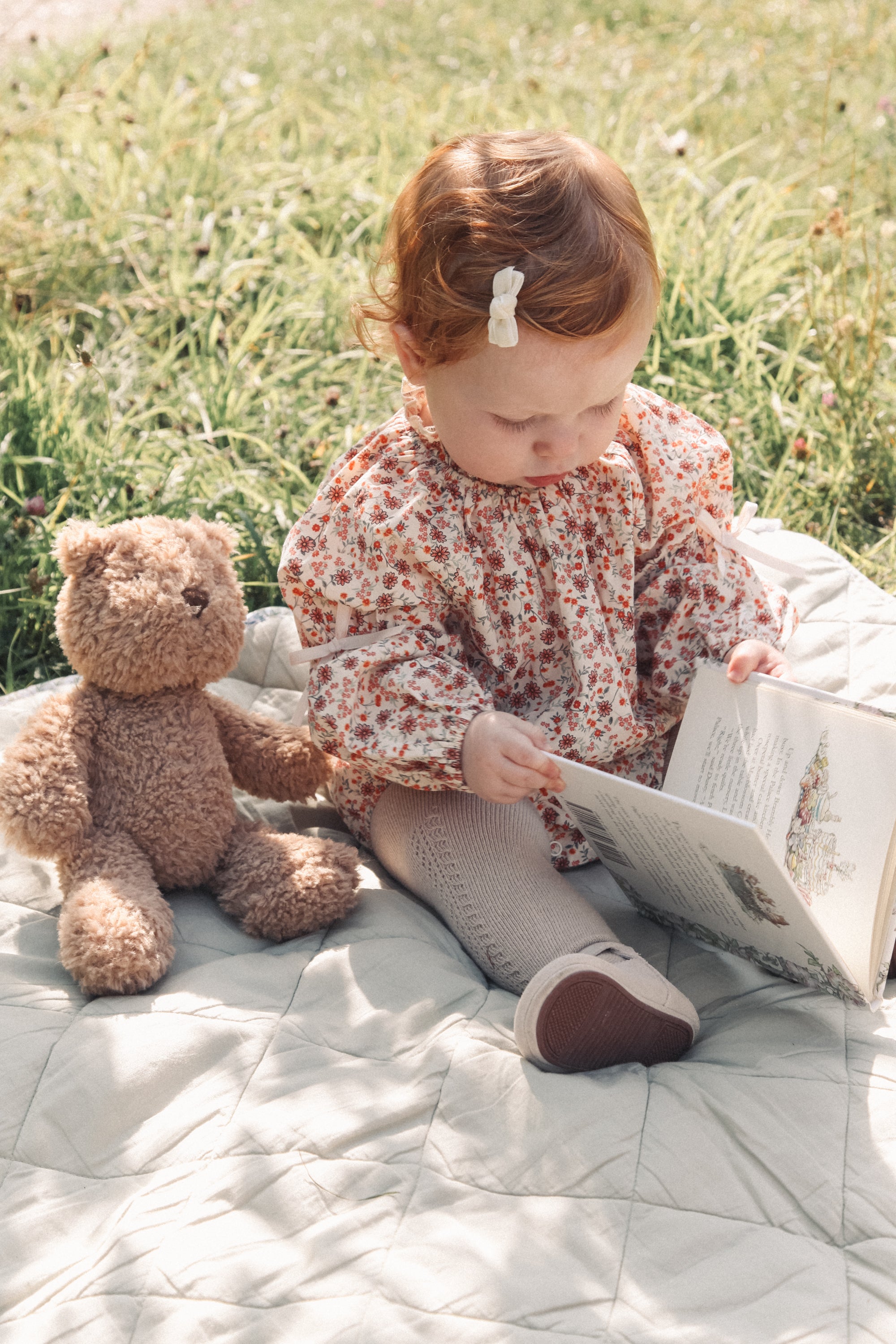 Autumn Floral/Bow Long Sleeve Romper