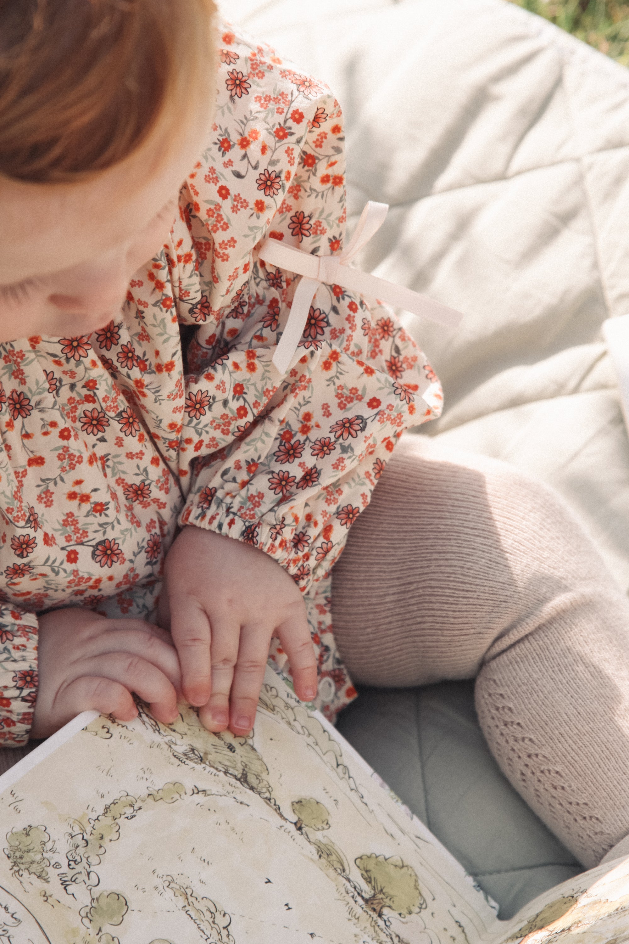 Autumn Floral/Bow Long Sleeve Romper