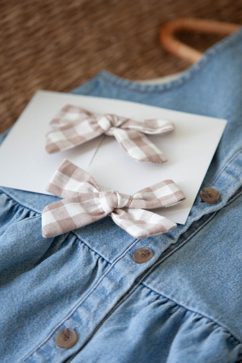 Brown Check Bows (2 pack)
