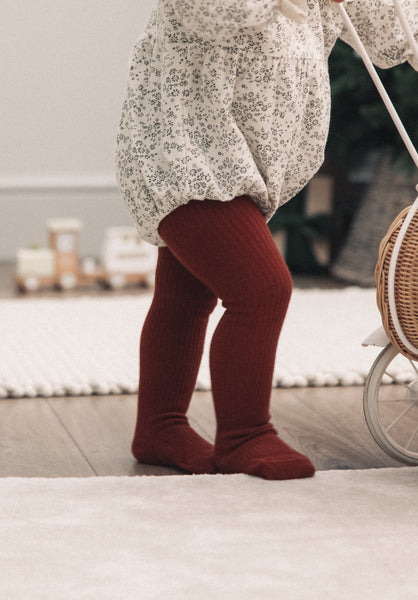 Baby girl burgundy tights hotsell