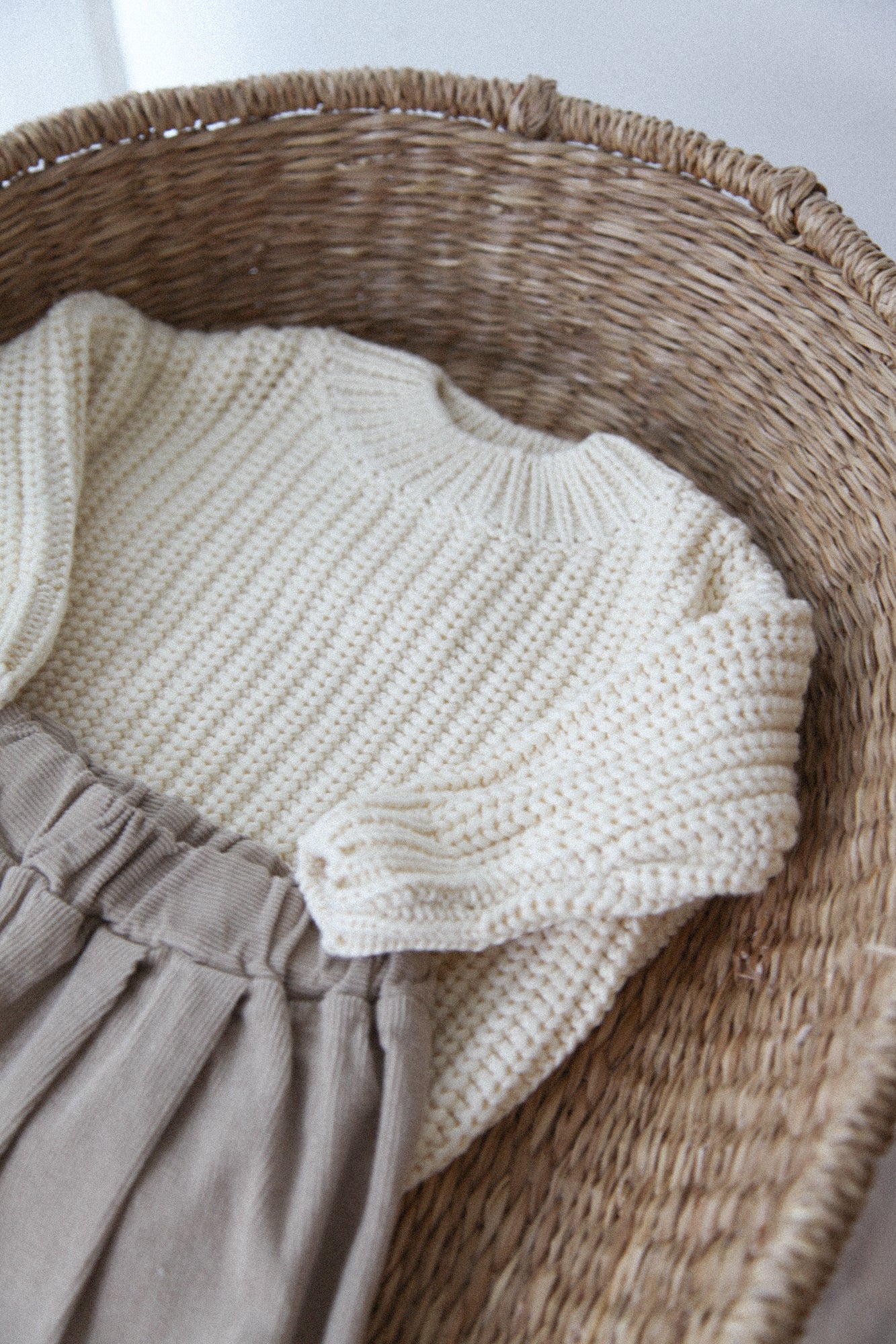 WHOLESALE Organic Cotton Chunky Knit Jumper in Cream