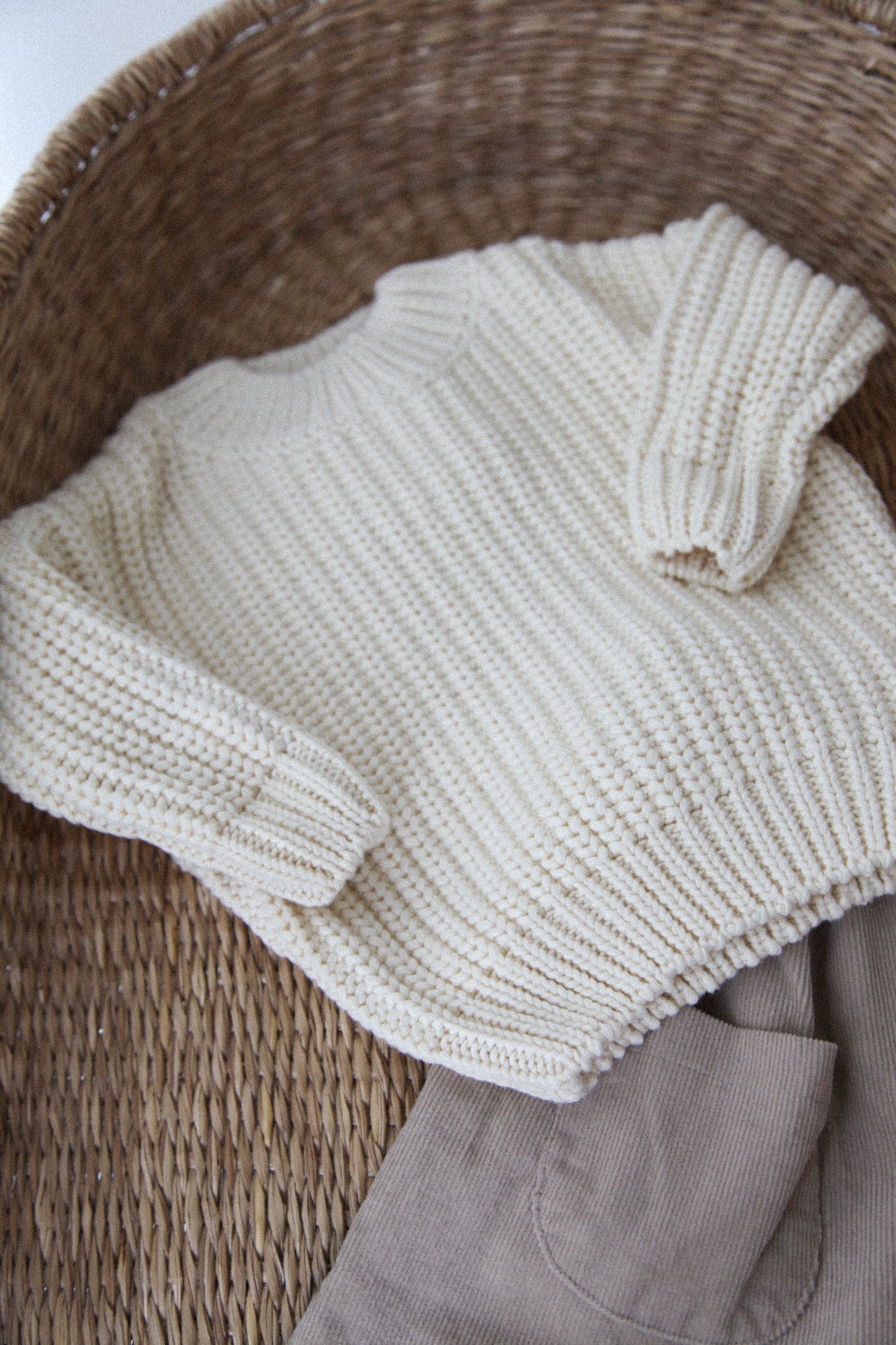 WHOLESALE Organic Cotton Chunky Knit Jumper in Cream