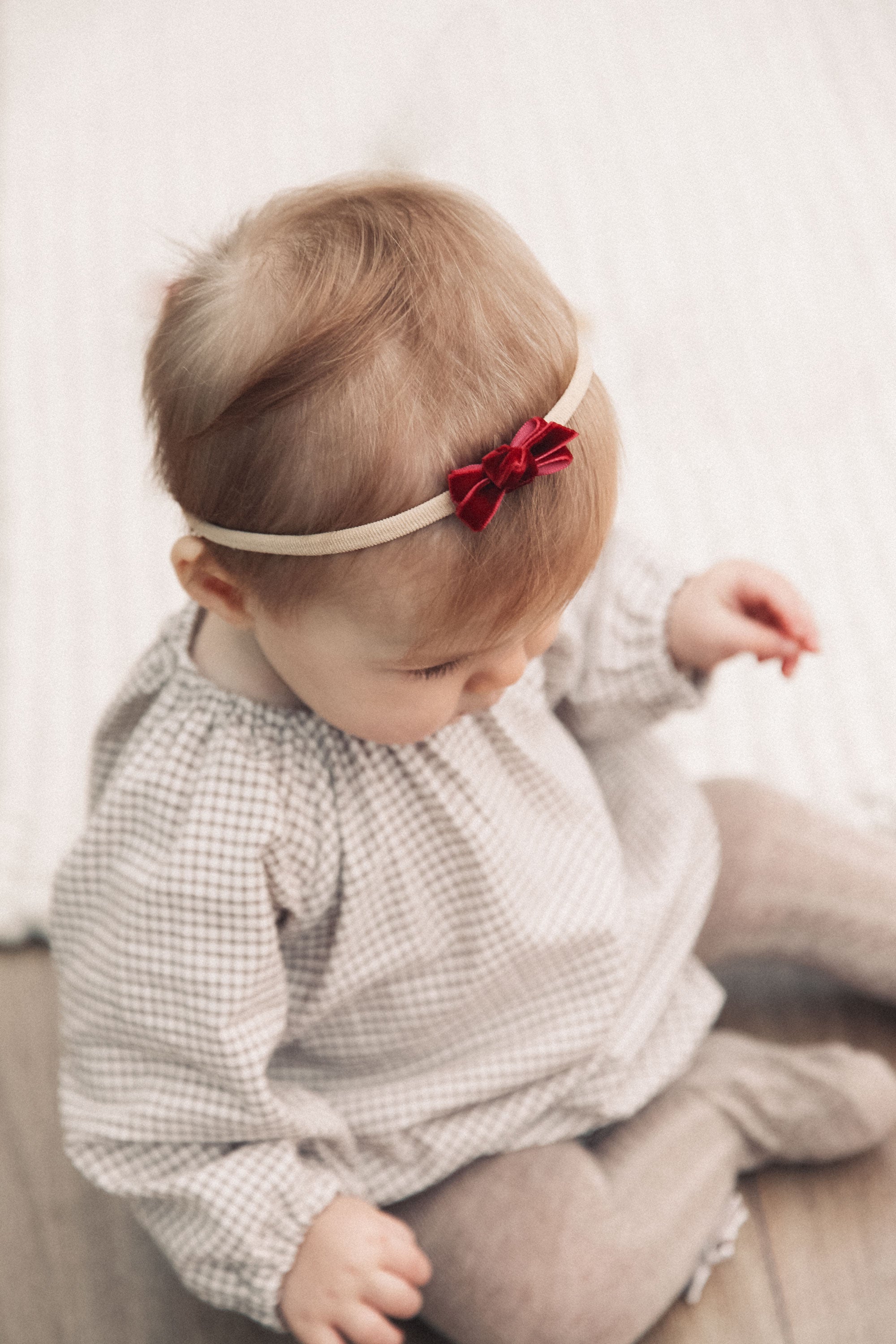 Dark Red Velvet Mini Bow Headband1