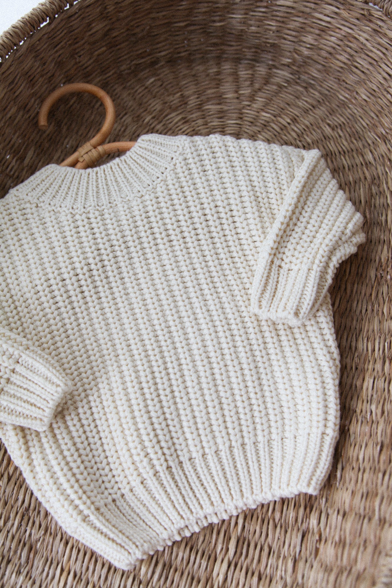 WHOLESALE Organic Cotton Chunky Knit Jumper in Cream