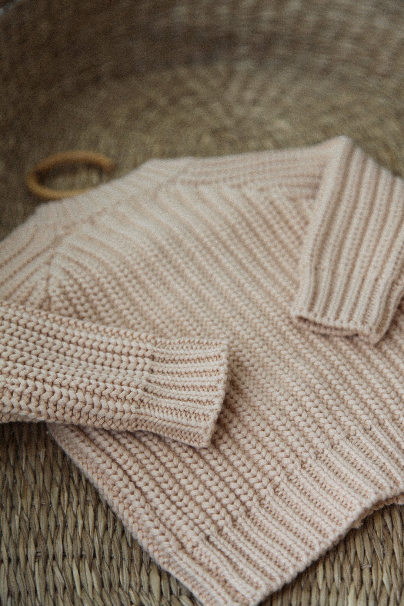 WHOLESALE Organic Cotton Chunky Knit Cardigan in Nude