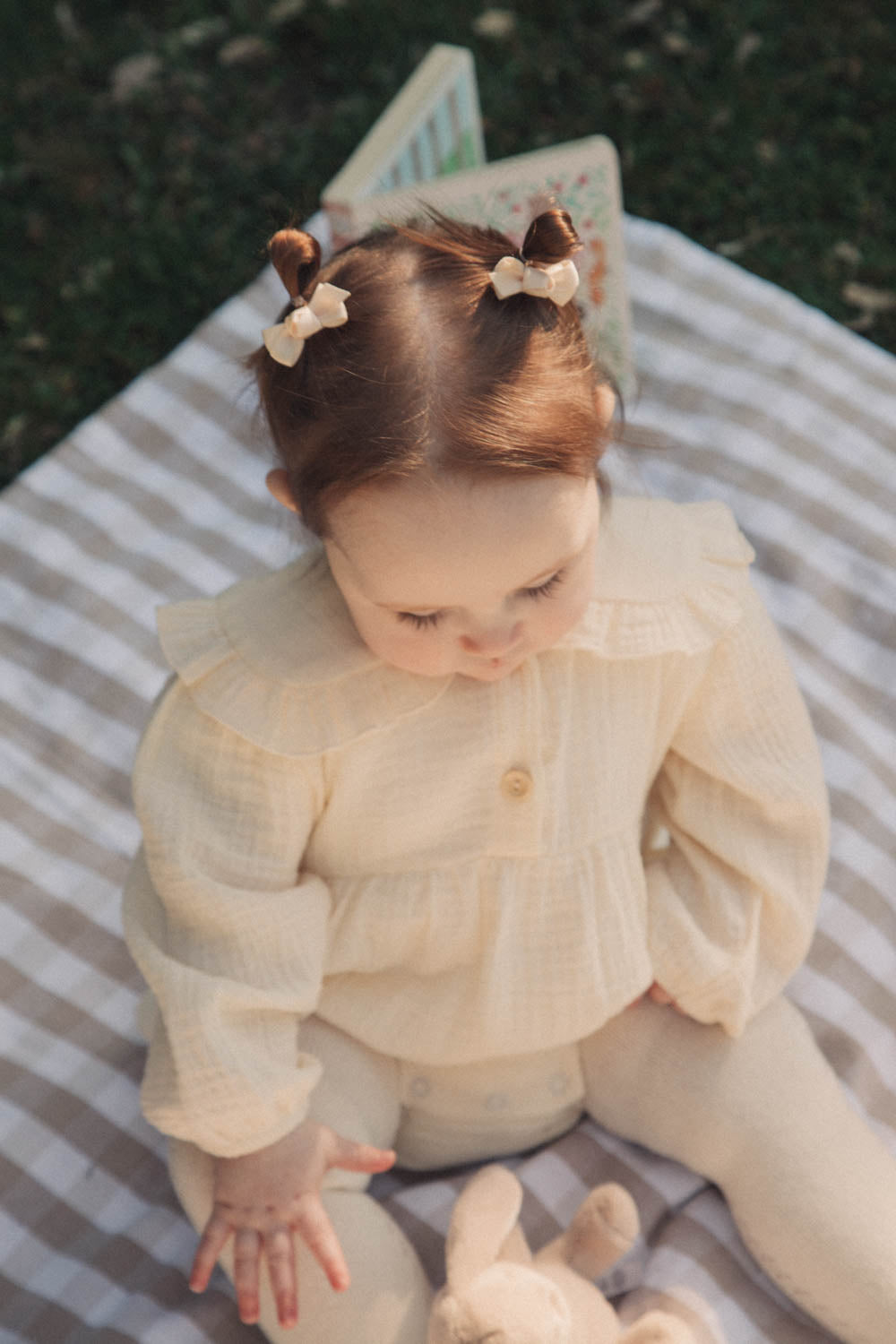 Buttermilk Frill Collar Muslin Romper
