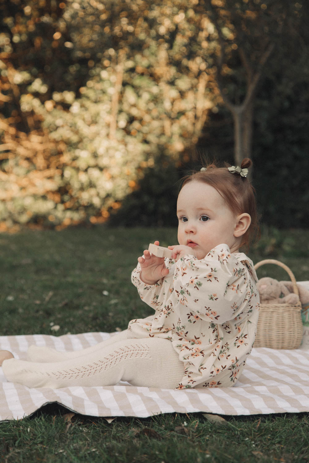 Mocha/Floral Long Sleeve Romper