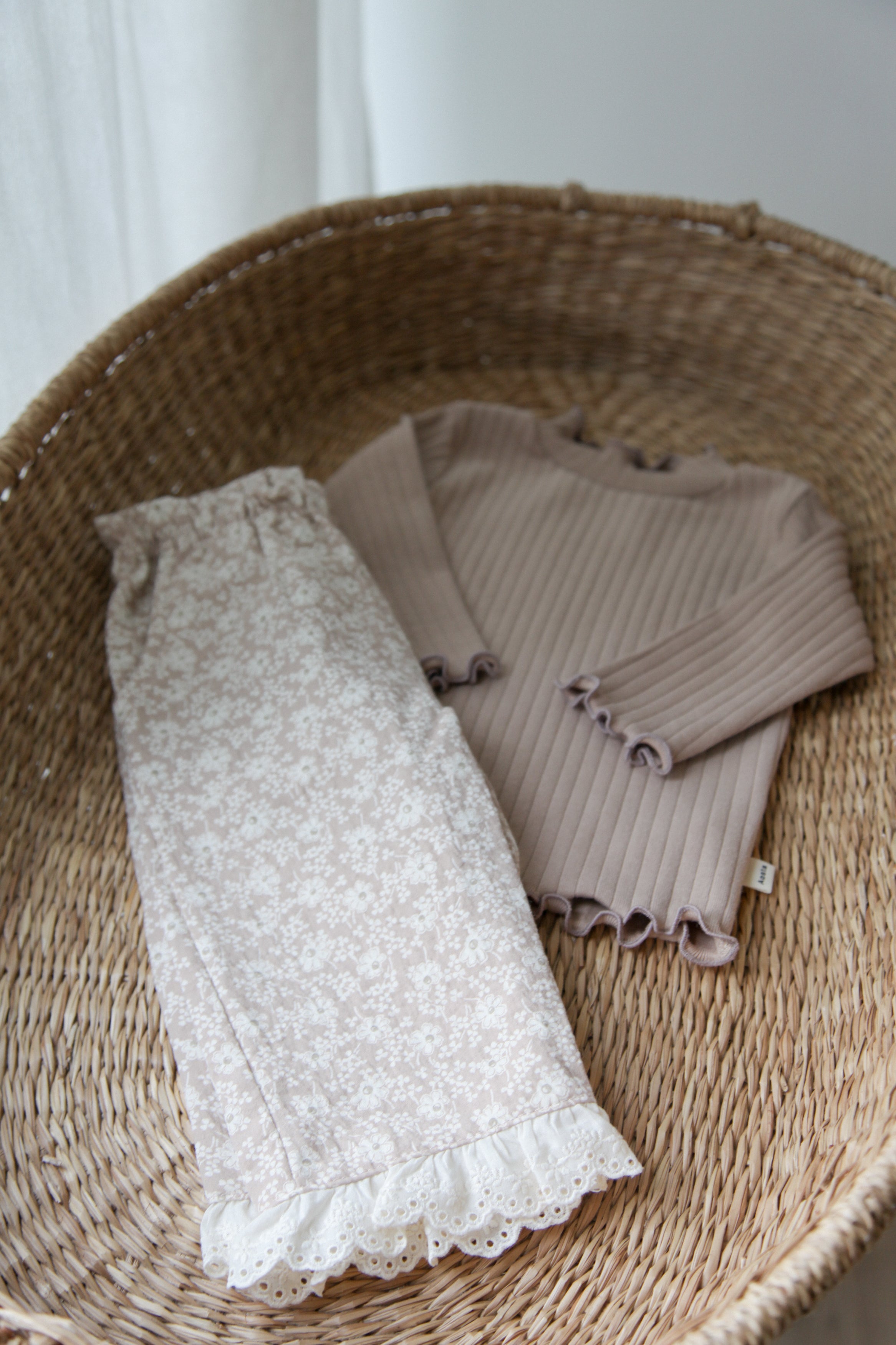 Ultra Soft Ribbed Long Sleeve Top in Light Brown